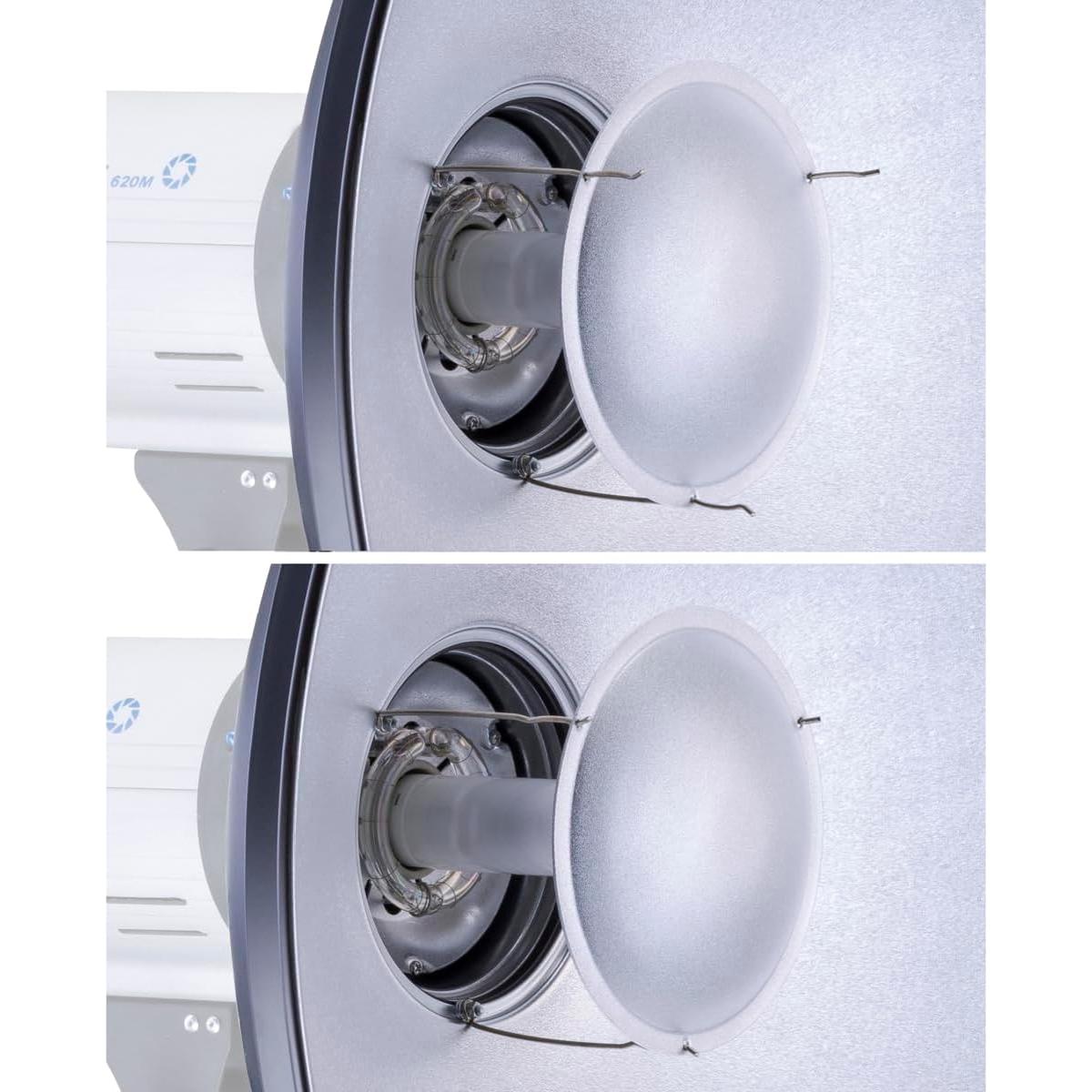 Plato de Belleza Plateado 43cm Glow para Balcar/Alien Bees