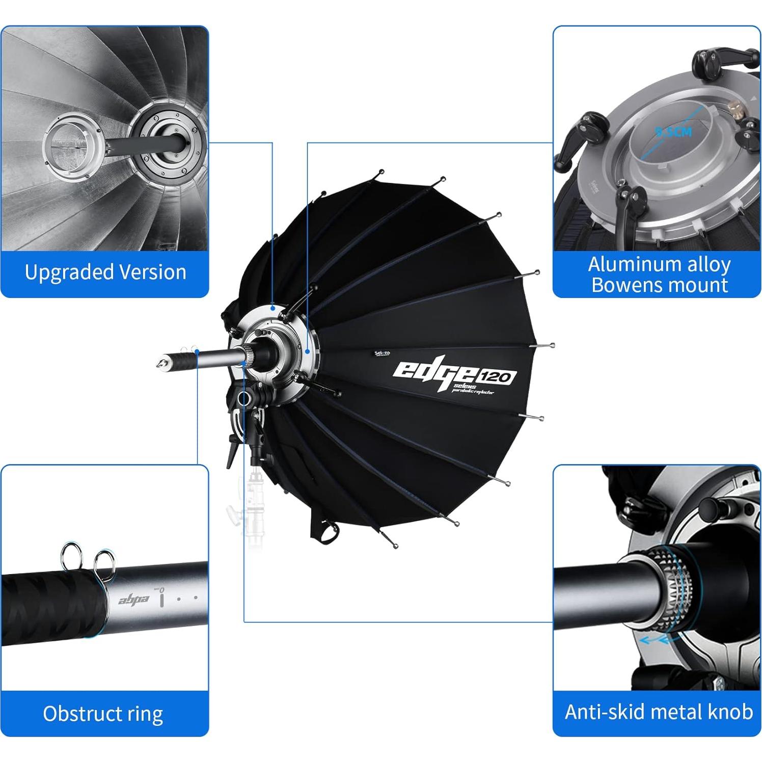 Reflector Parabólico Selens SER120 120cm con Varilla de Enfoque