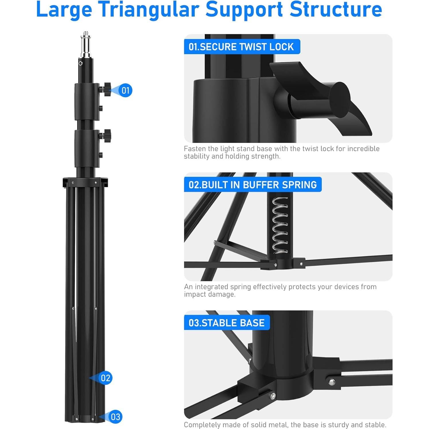 Soporte de Luz Ajustable 2.8m Sdfghj para Fotografía