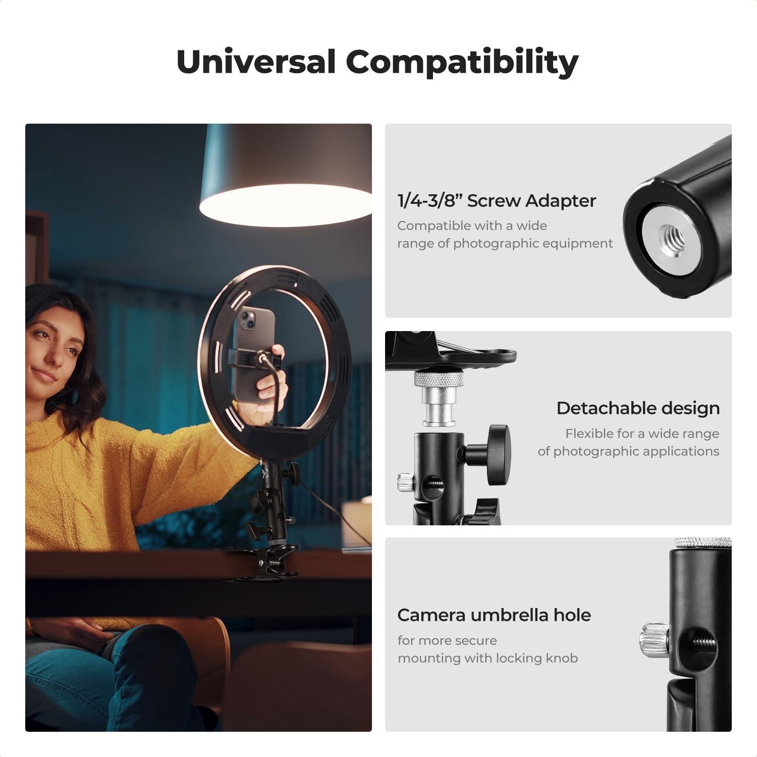 Soporte de Reflector K&F Concept Metal 5/8" Ajustable para Estudio