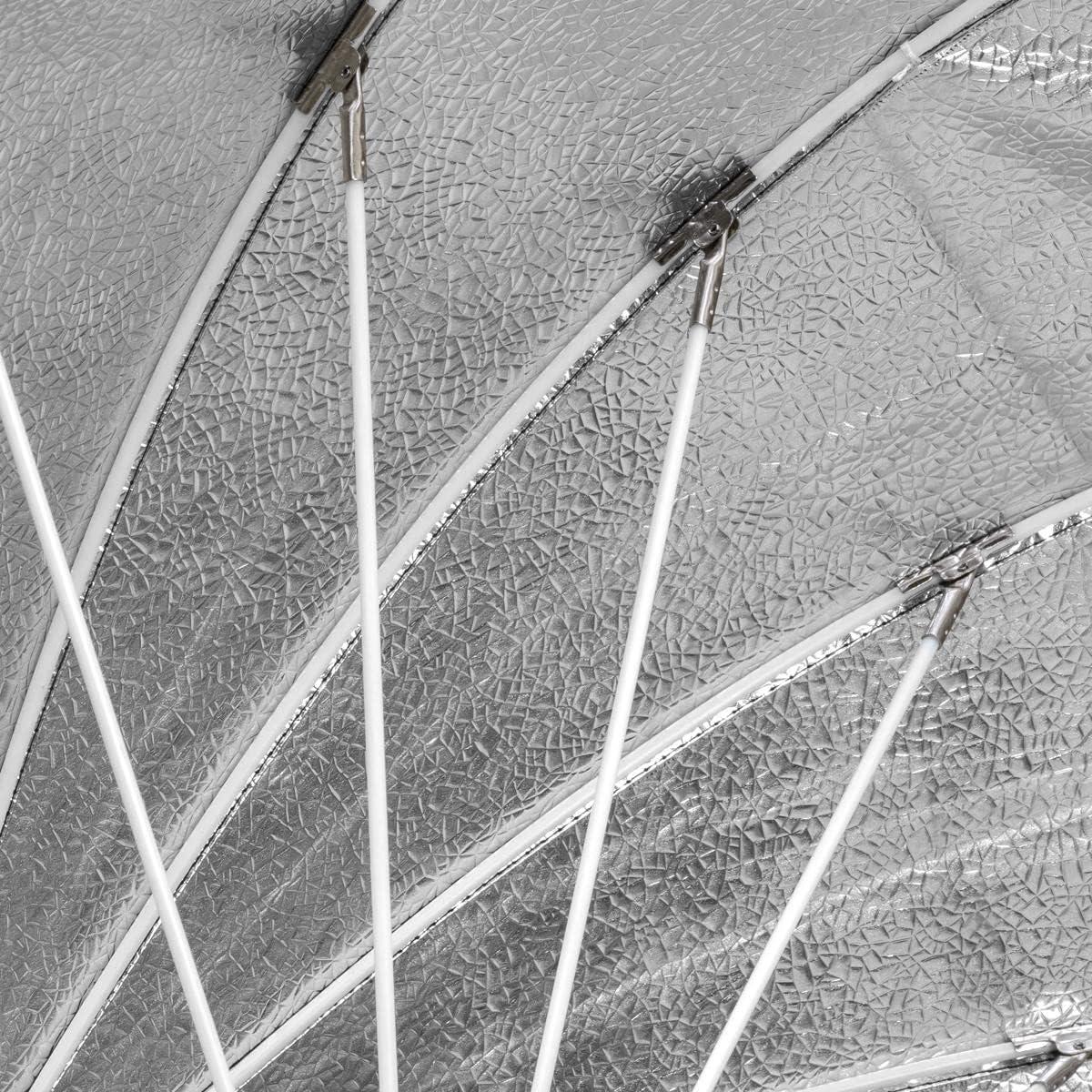 Paraguas Profundo Glow Easy Lock 129.54 cm Beadado Plateado