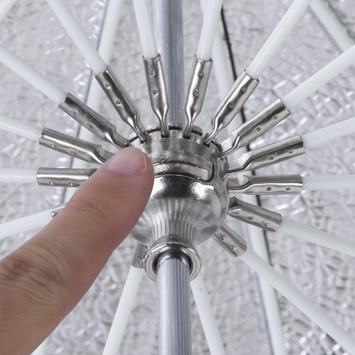 Paraguas Profundo Glow Easy Lock 129.54 cm Beadado Plateado