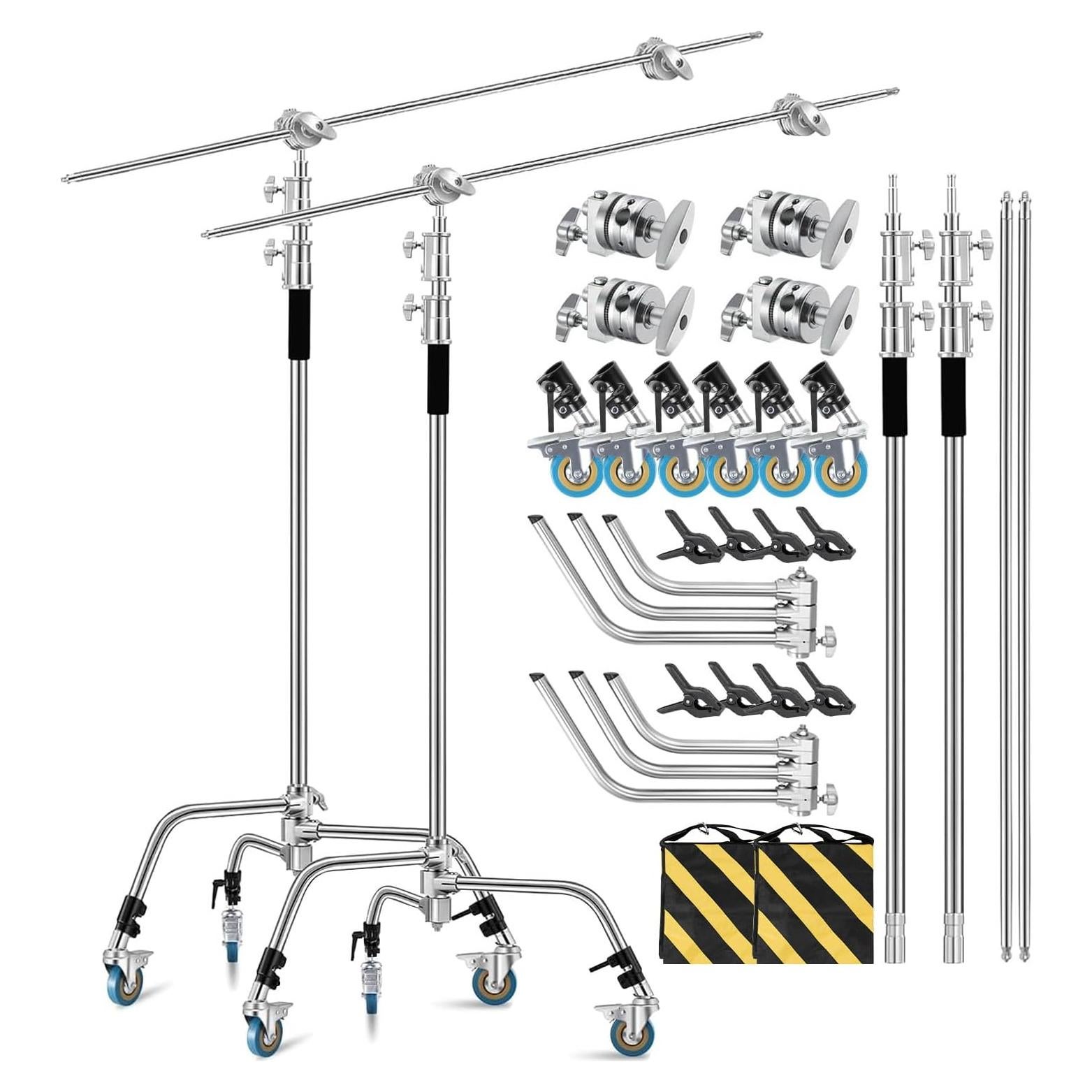Soporte C de Alta Resistencia Konseen - Paquete de 2 con Ruedas