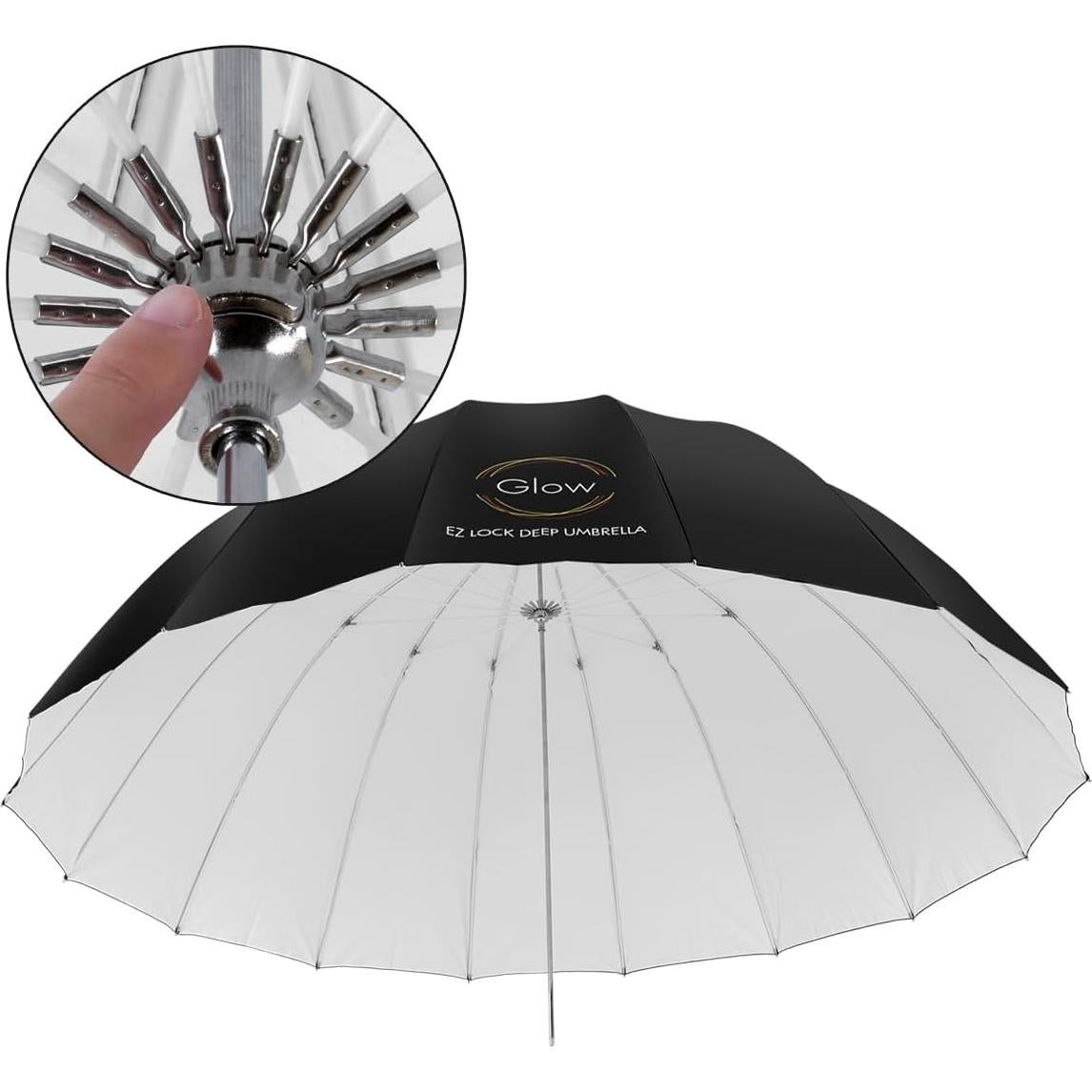 Paraguas Profundo Glow EZ Lock 165 cm Fibra de Vidrio Blanco