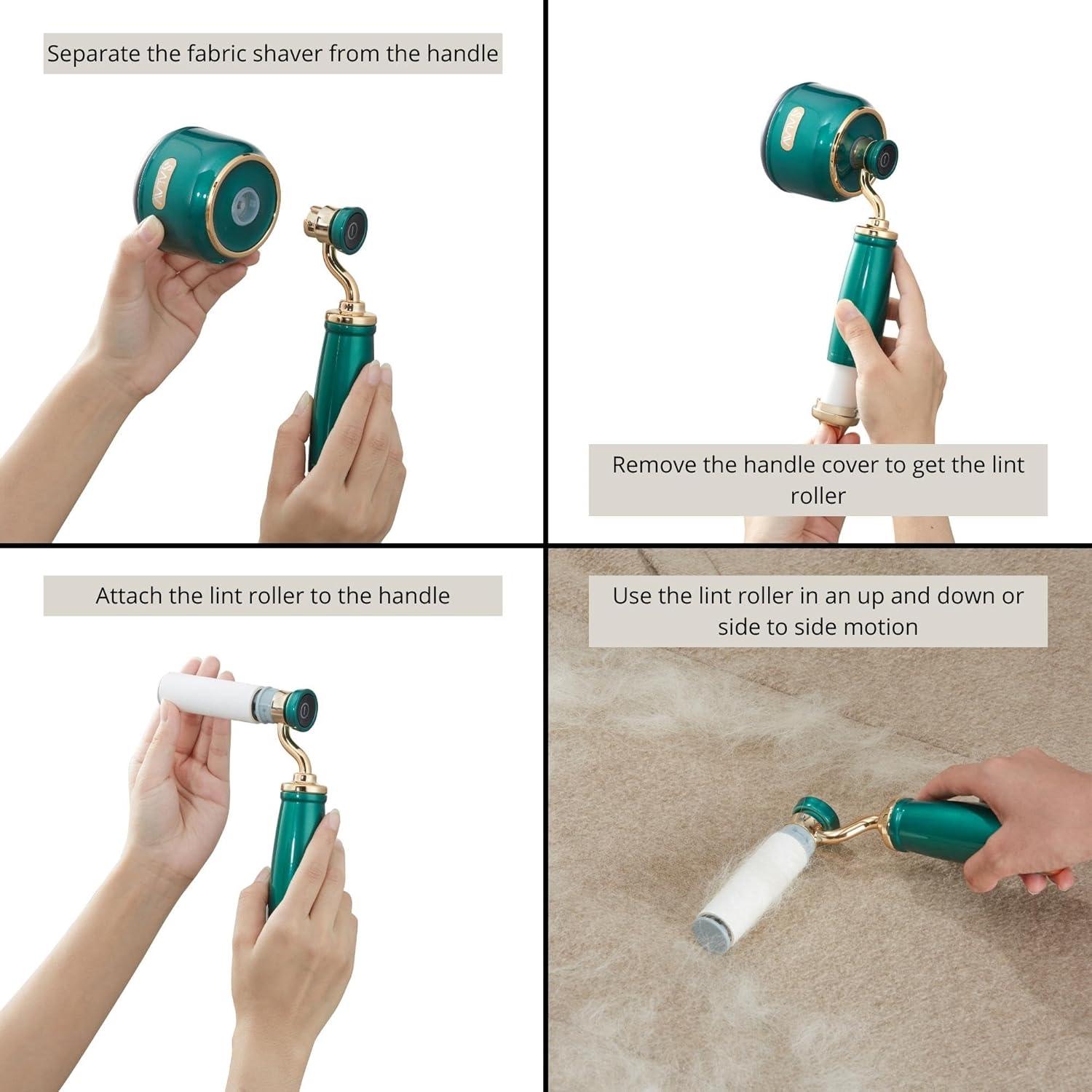 Quitapelusas y Rodillo para Pelusa SALAV Retro 2-en-1 Esmeralda