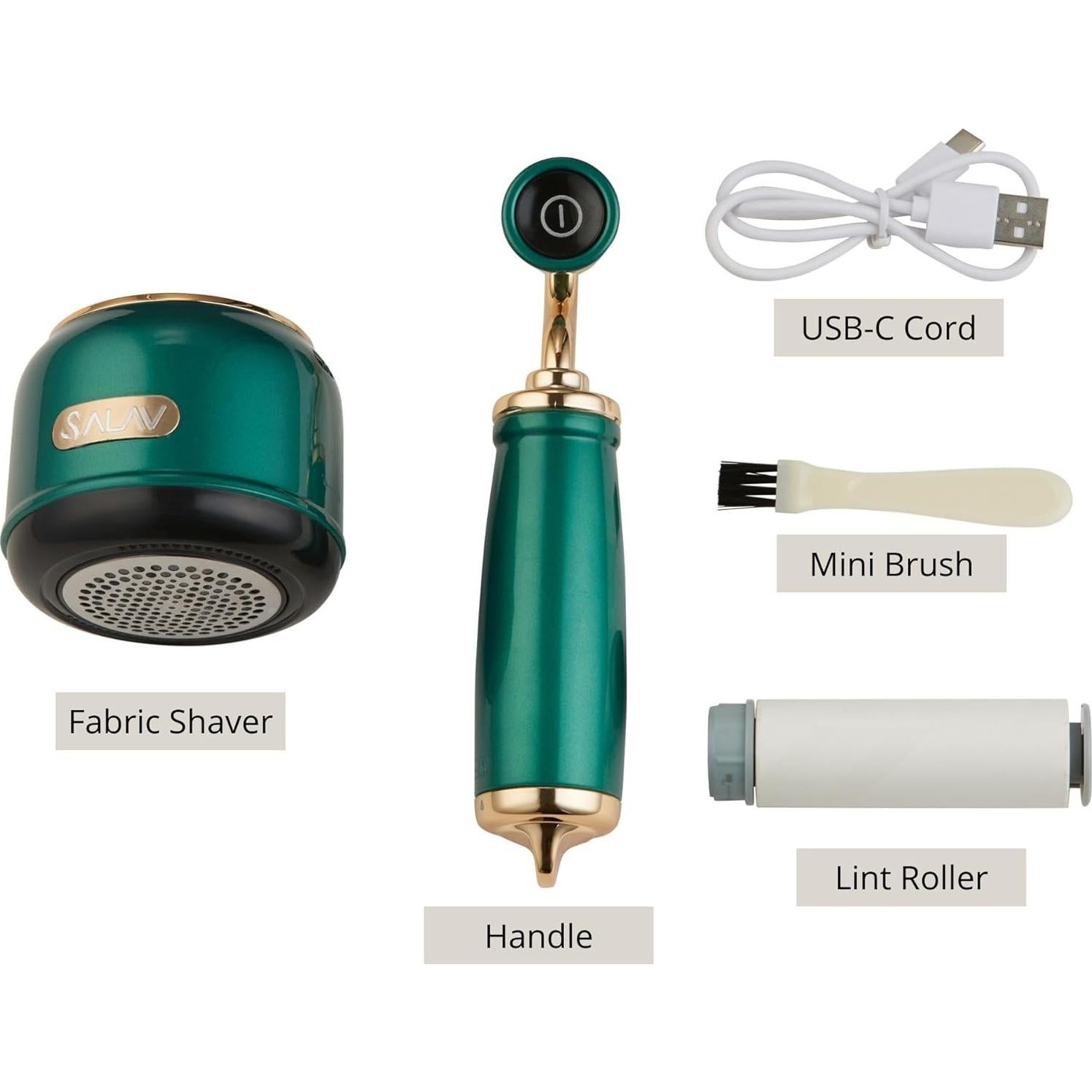 Quitapelusas y Rodillo para Pelusa SALAV Retro 2-en-1 Esmeralda