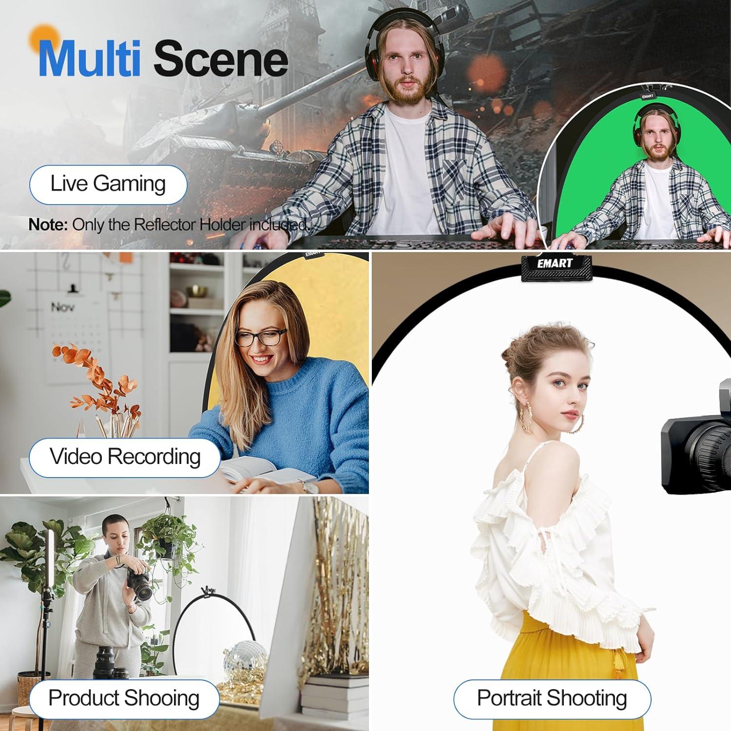 Soporte de Luz EMART 2.13 m Trípode Fotografía x2 + Reflector x2