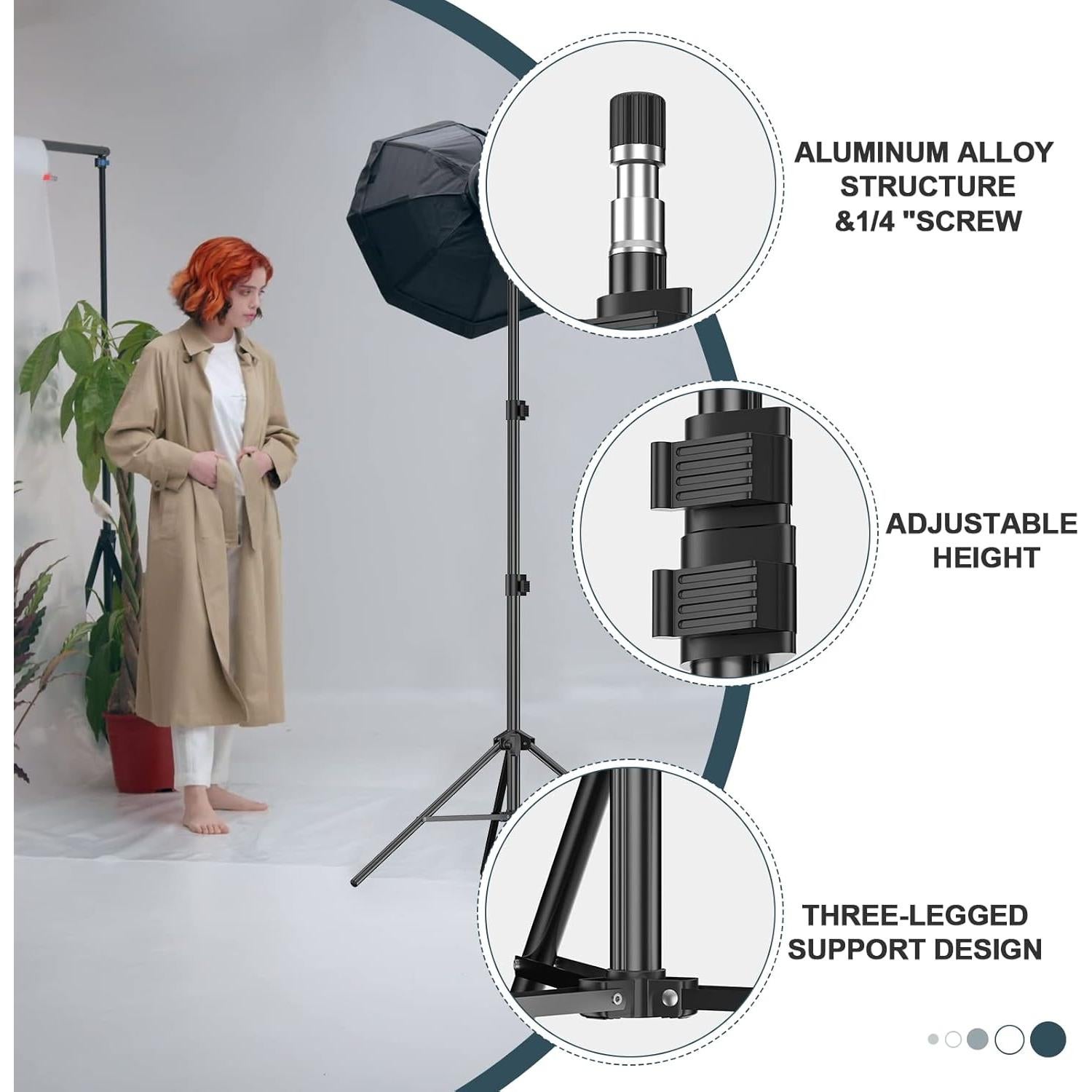 Soporte de Luz EMART 2.13 m Trípode Fotografía x2 + Reflector x2