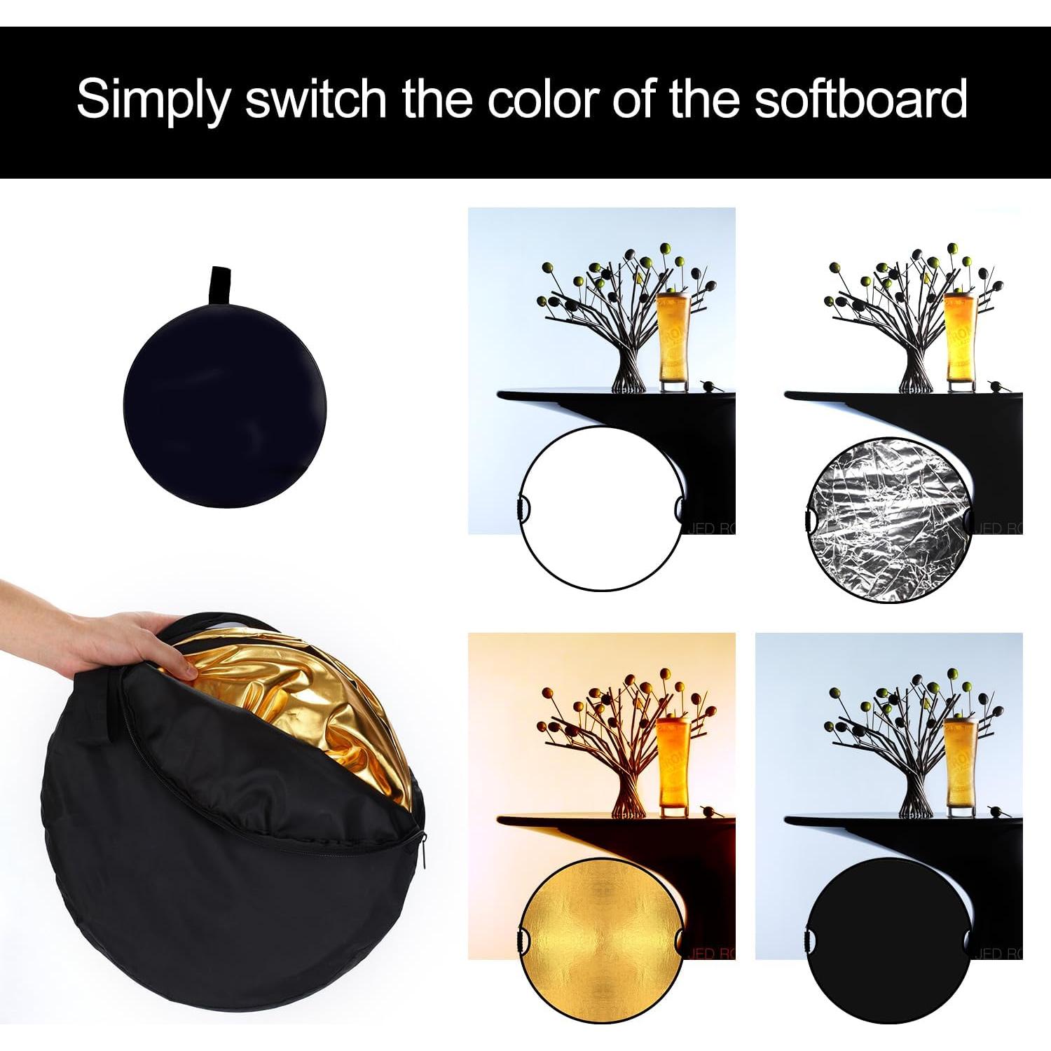 Reflector Fotográfico 5-en-1 GVM 78cm con Estuche