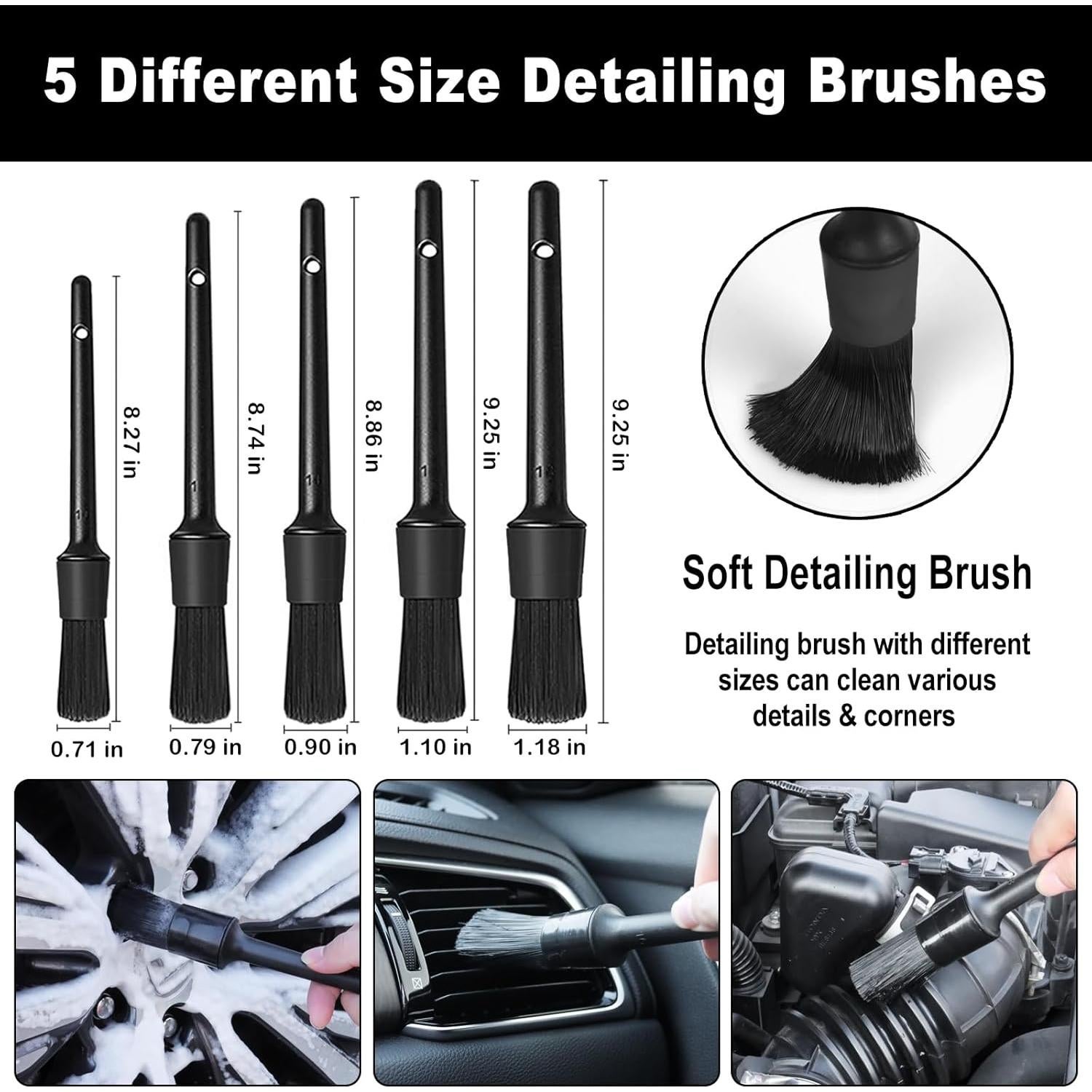 Kit de Cepillos para Ruedas NIKCOSMK 12 Piezas Limpiadores