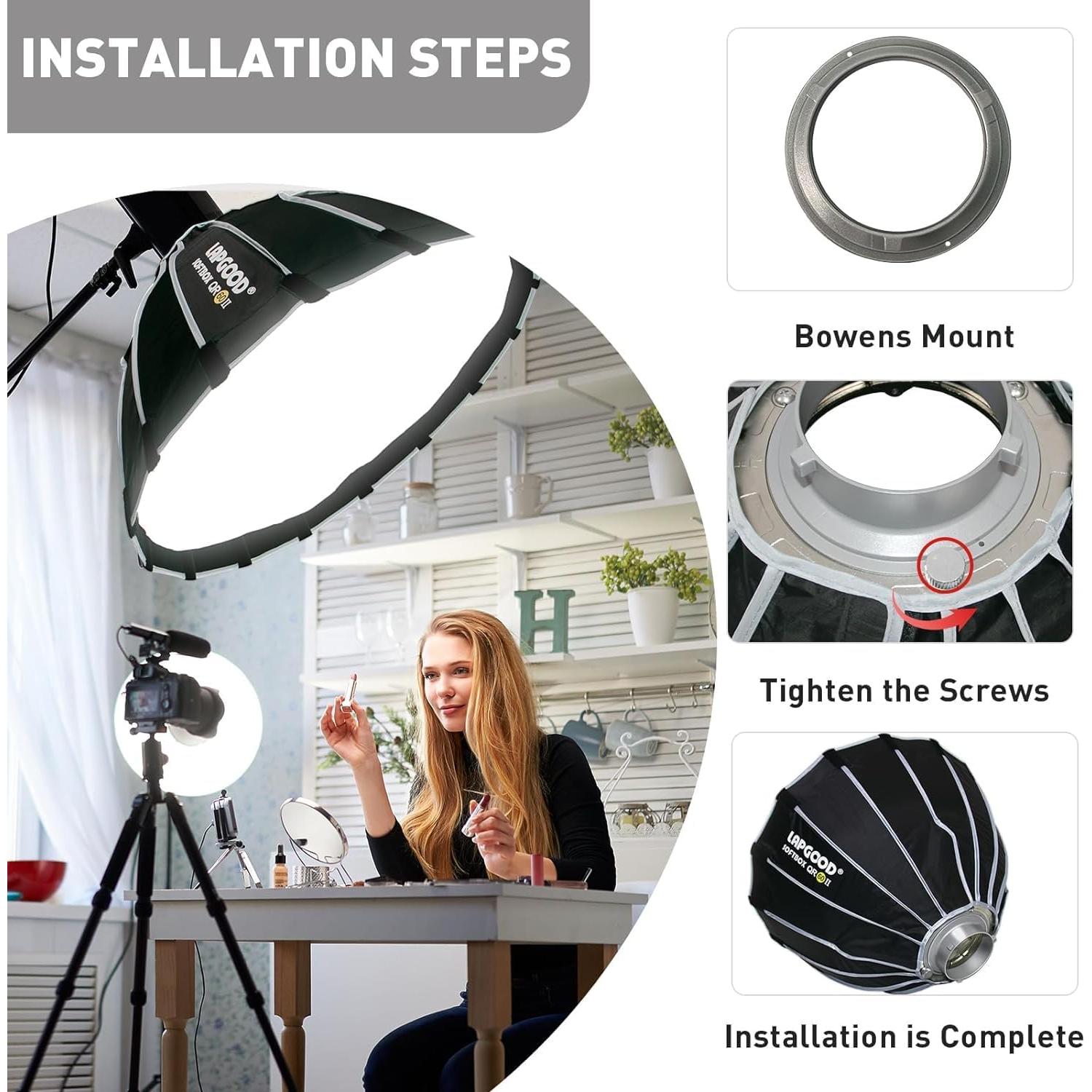 Softbox Plegable LAPGOOD QR60II 60cm con Rejilla de Panal