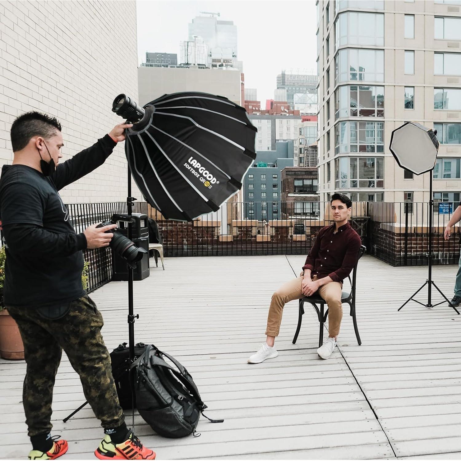 Softbox Plegable LAPGOOD QR60II 60cm con Rejilla de Panal