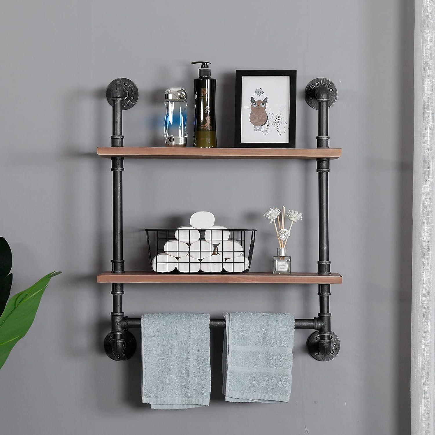 Estante de tubería SSS Furniture 60 cm rústico para baño