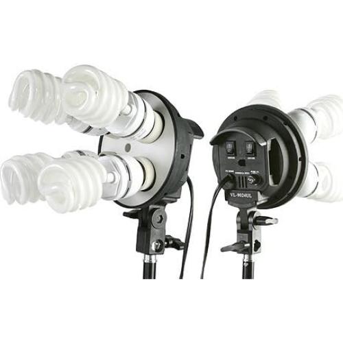 Kit de Iluminación de Estudio ePhoto H9004SB-69BWG con Fondos