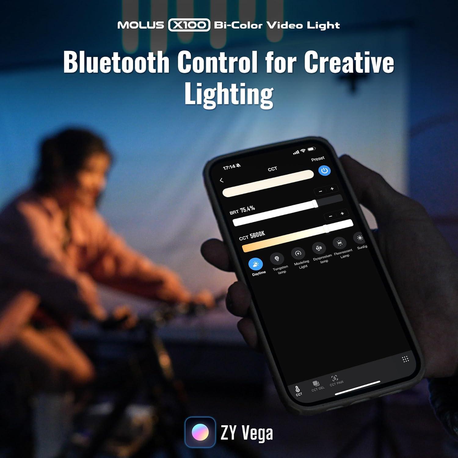 Luz de Video Bi-Color ZHIYUN MOLUS X100 100W Compacta