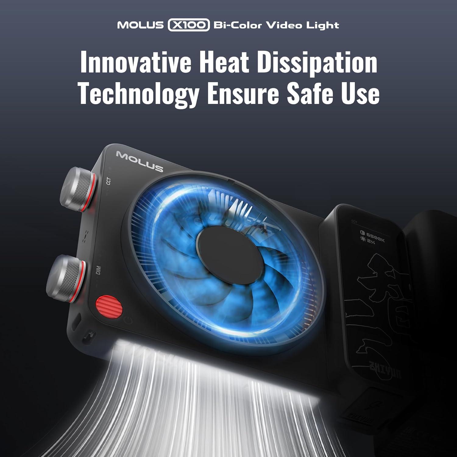 Luz de Video Bi-Color ZHIYUN MOLUS X100 100W Compacta