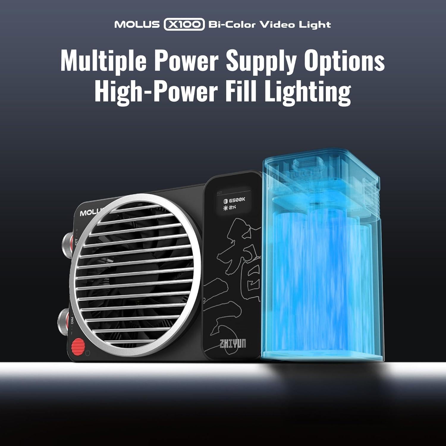 Luz de Video Bi-Color ZHIYUN MOLUS X100 100W Compacta