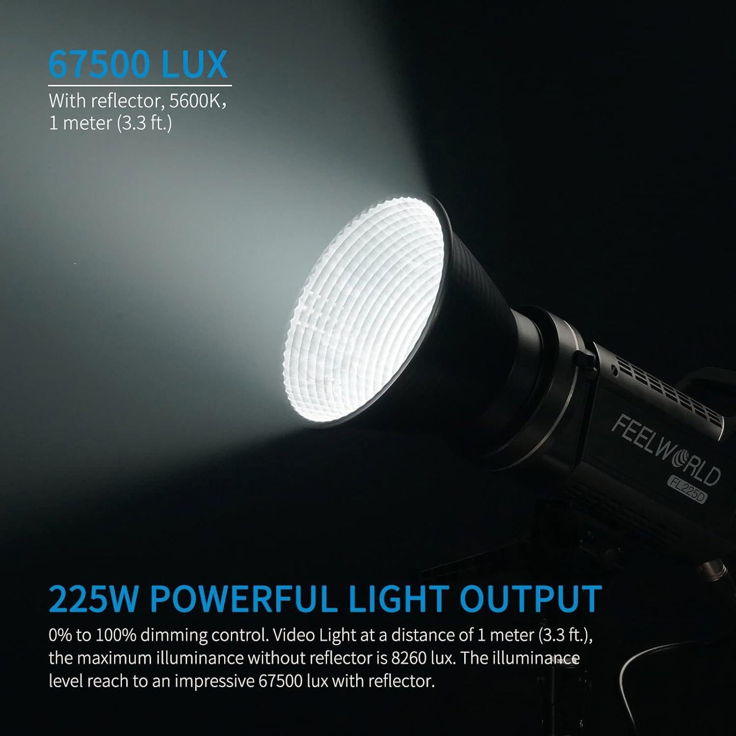 Luz de Estudio de Video FEELWORLD FL225D 225W 5600K CRI96+