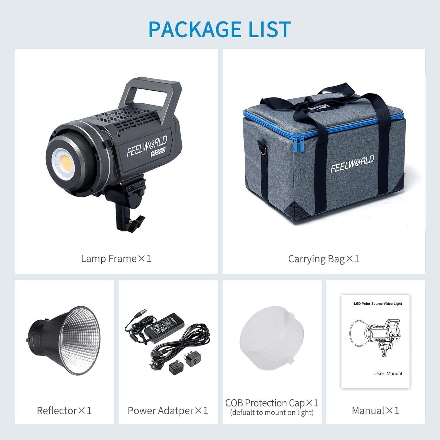 Luz de Estudio de Video FEELWORLD FL225D 225W 5600K CRI96+