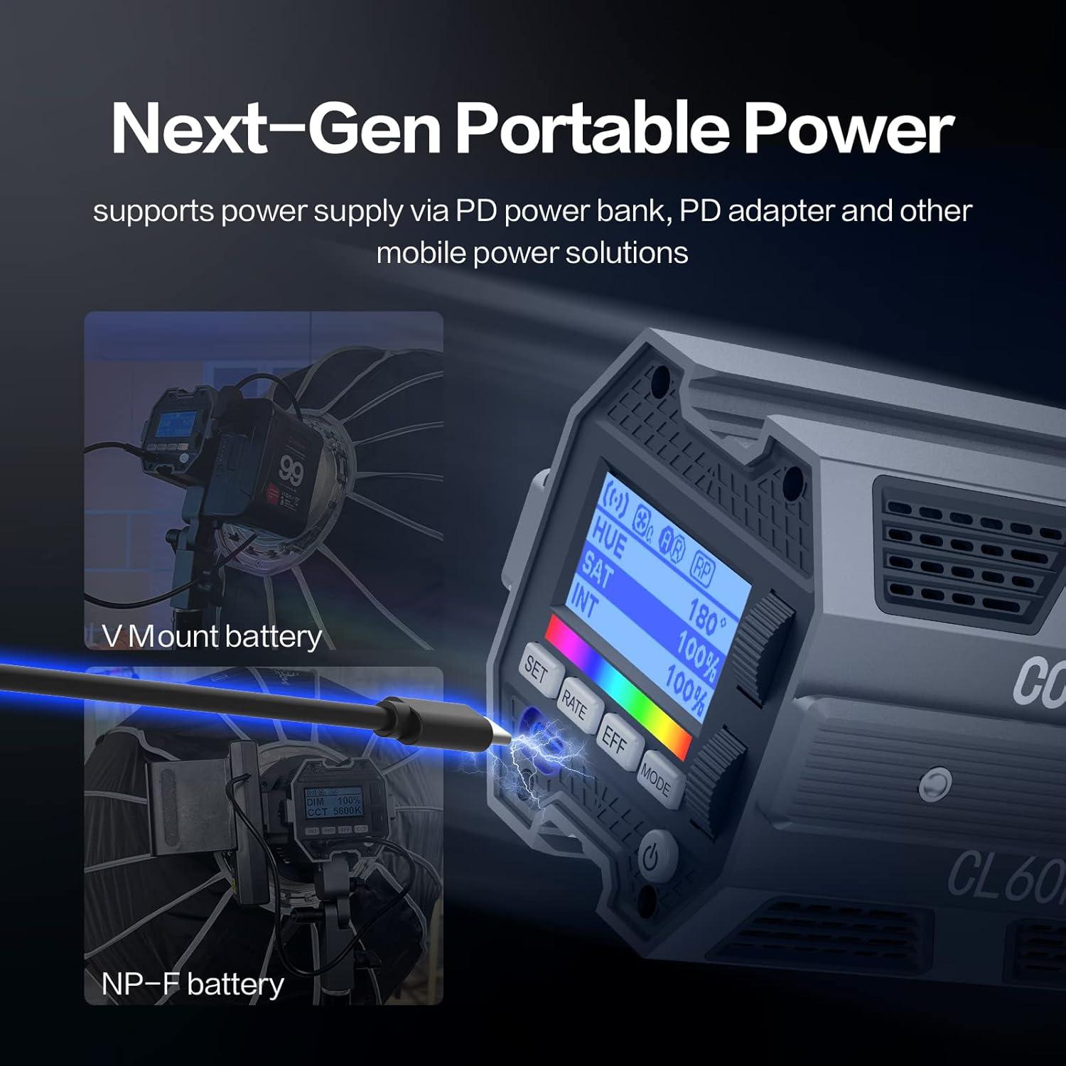 Luz LED de Video COLBOR CL60R 65W RGBWW 2700K-6500K