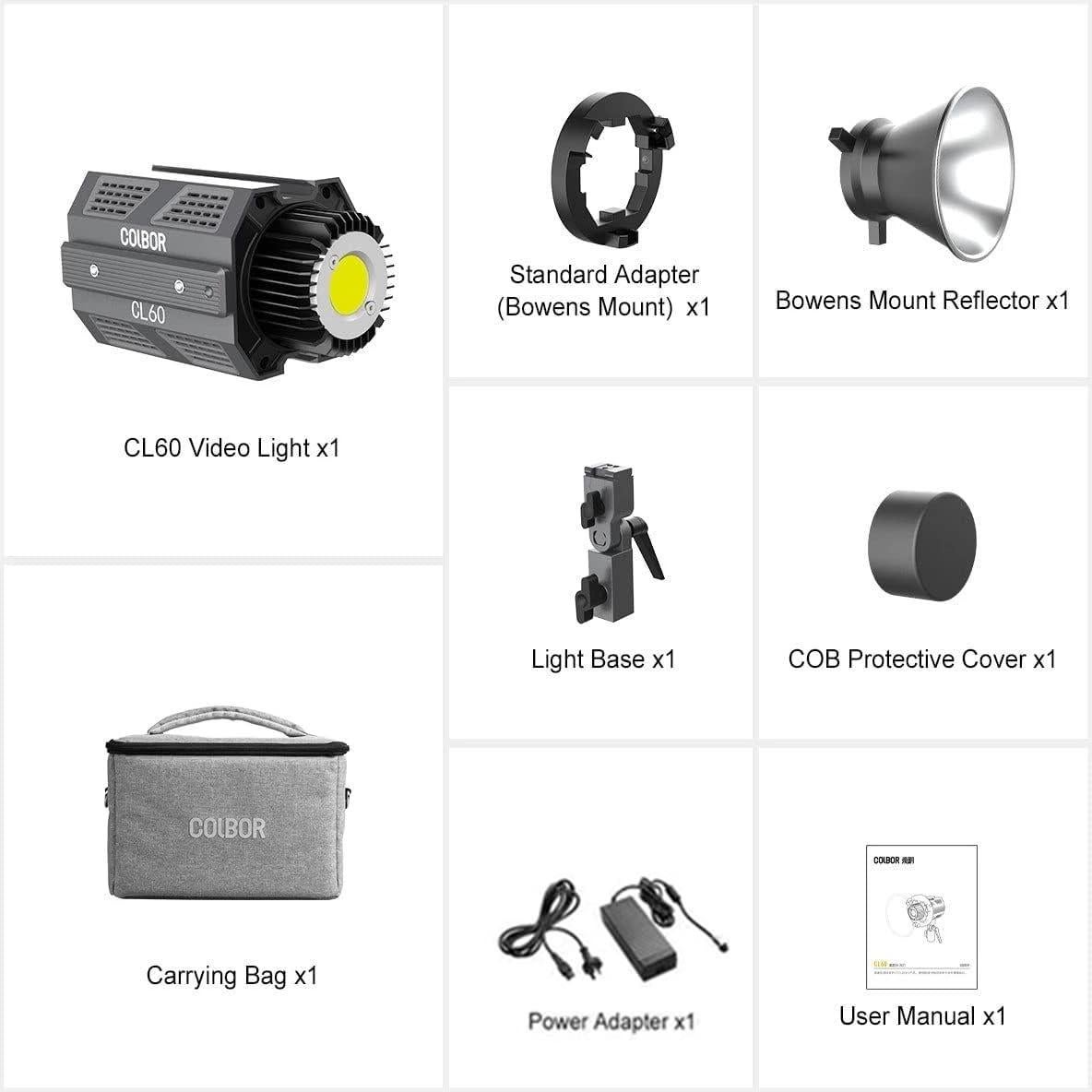 Luz LED de Video COLBOR CL60R 65W RGBWW 2700K-6500K
