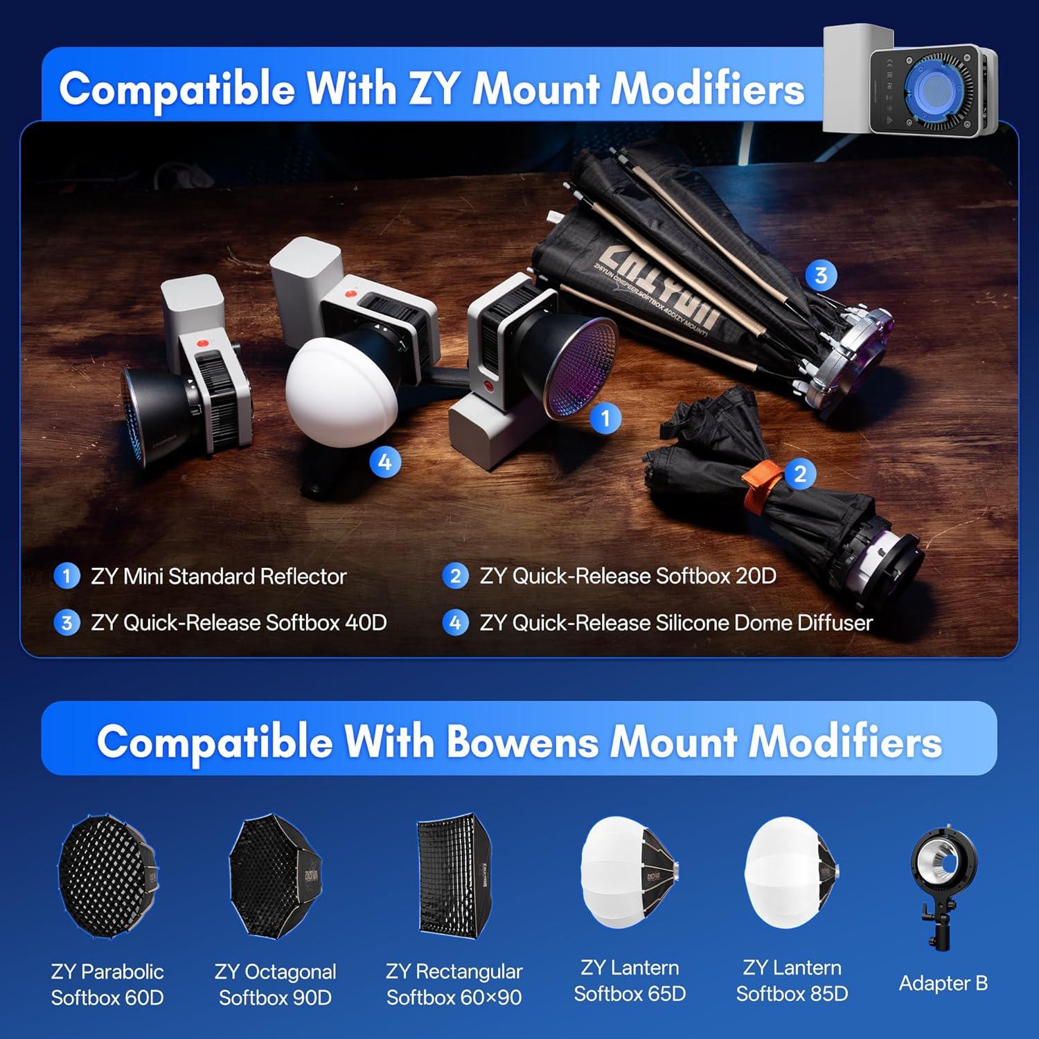 ZHIYUN CINEPEER CX50 RGB Luz de Video Bi-Color 2700K-6500K