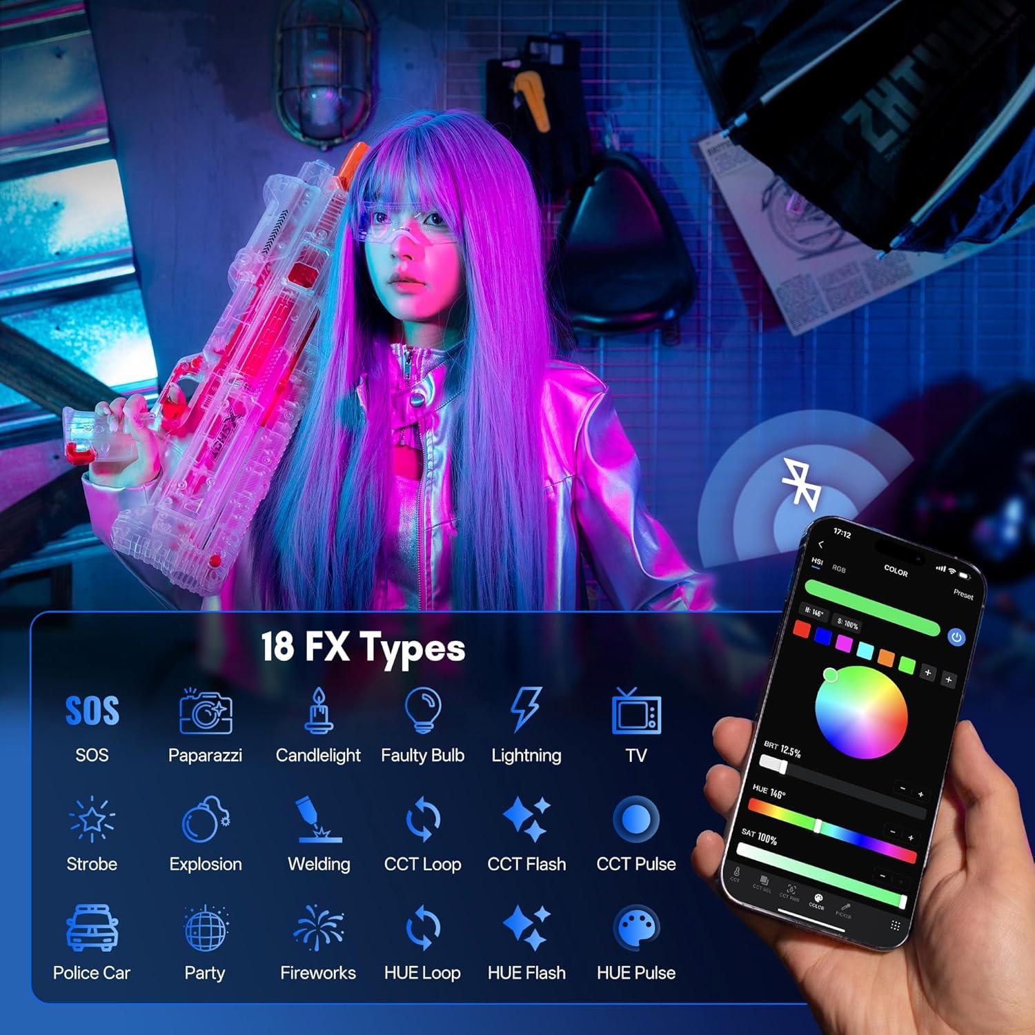 ZHIYUN CINEPEER CX50 RGB Luz de Video Bi-Color 2700K-6500K
