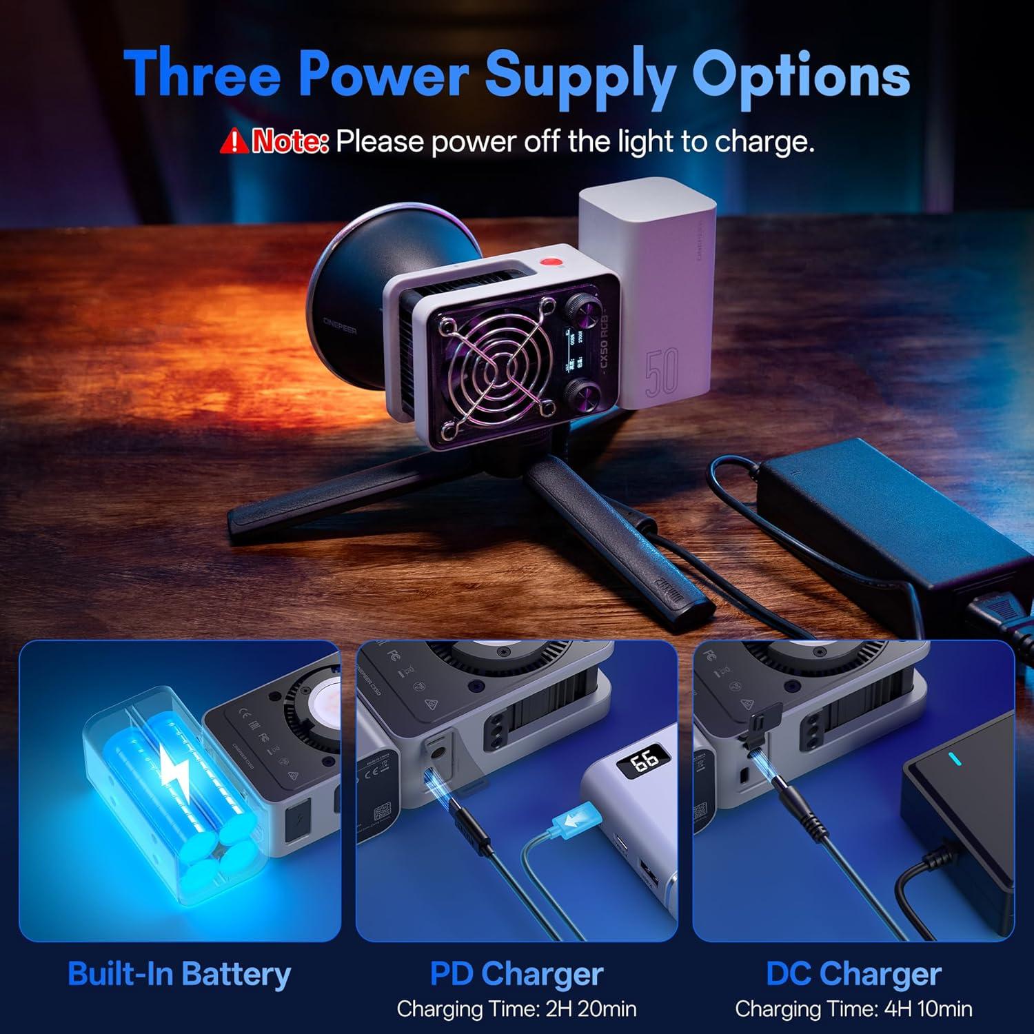 ZHIYUN CINEPEER CX50 RGB Luz de Video Bi-Color 2700K-6500K