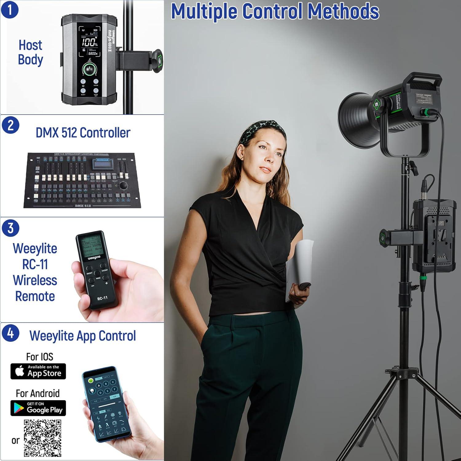 Weeylite Ninja 400 Luz de Video LED 150W Bi-Color 2800-6800K