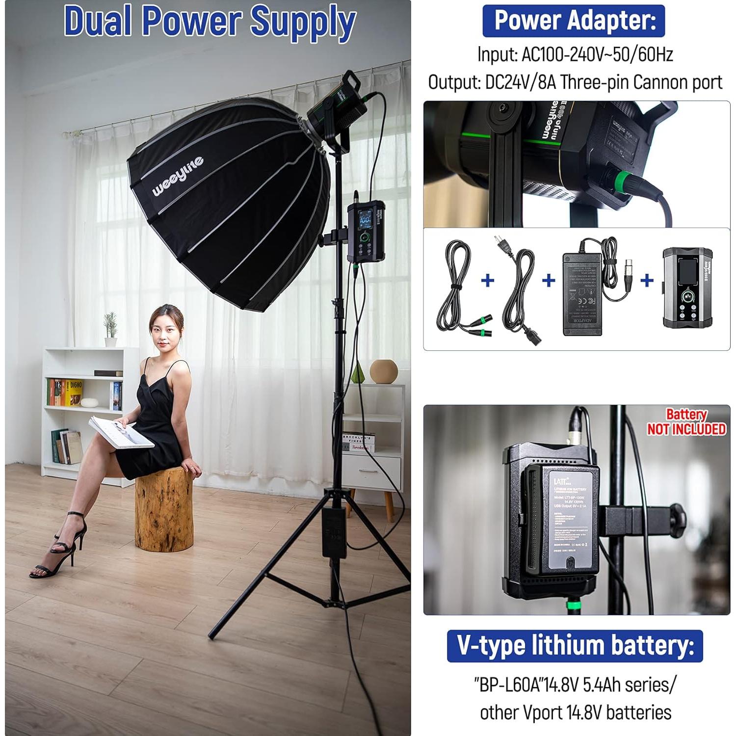 Weeylite Ninja 400 Luz de Video LED 150W Bi-Color 2800-6800K