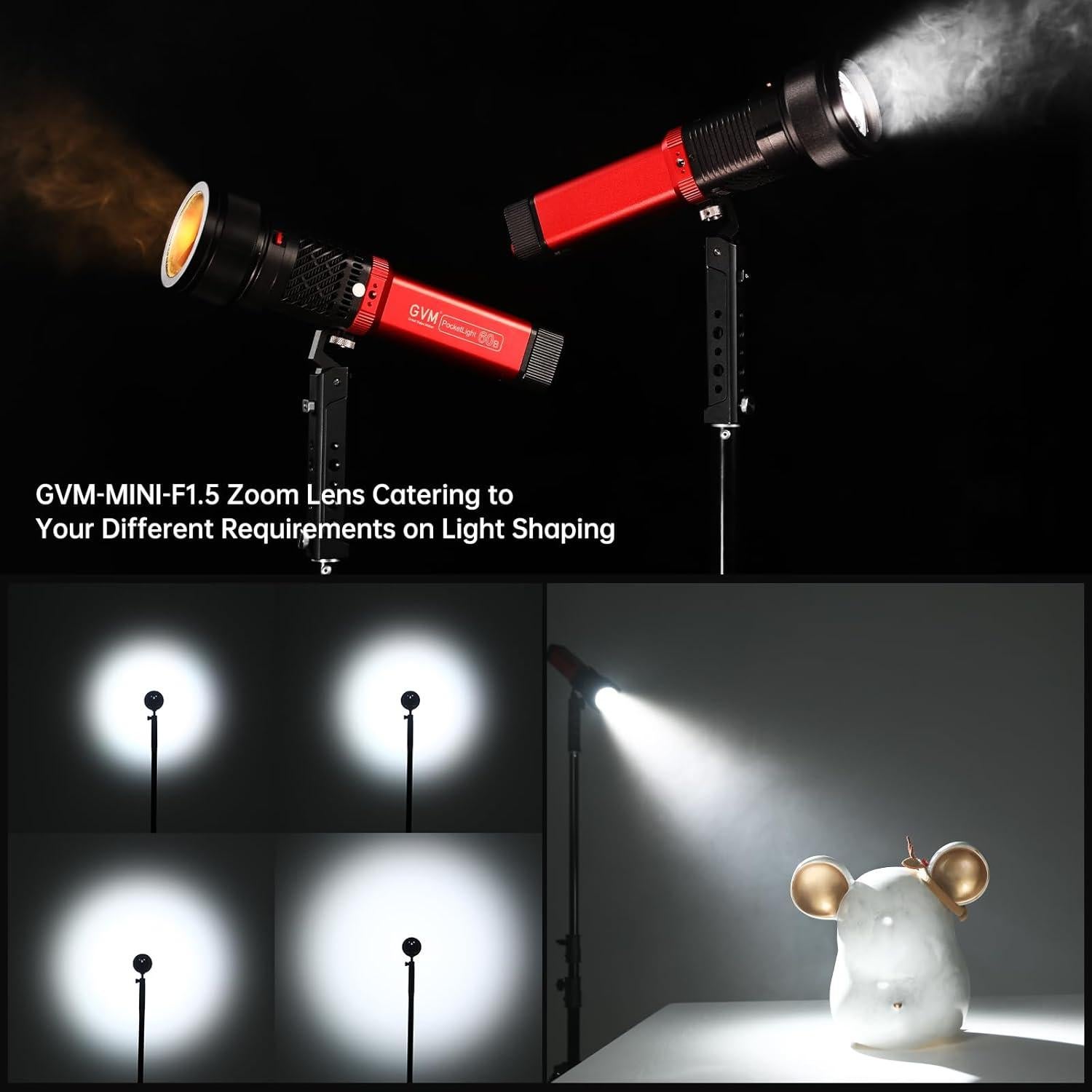 GVM PD60B Luz de Video 60W Bi-Color Portátil CRI97+ 2700-6800K