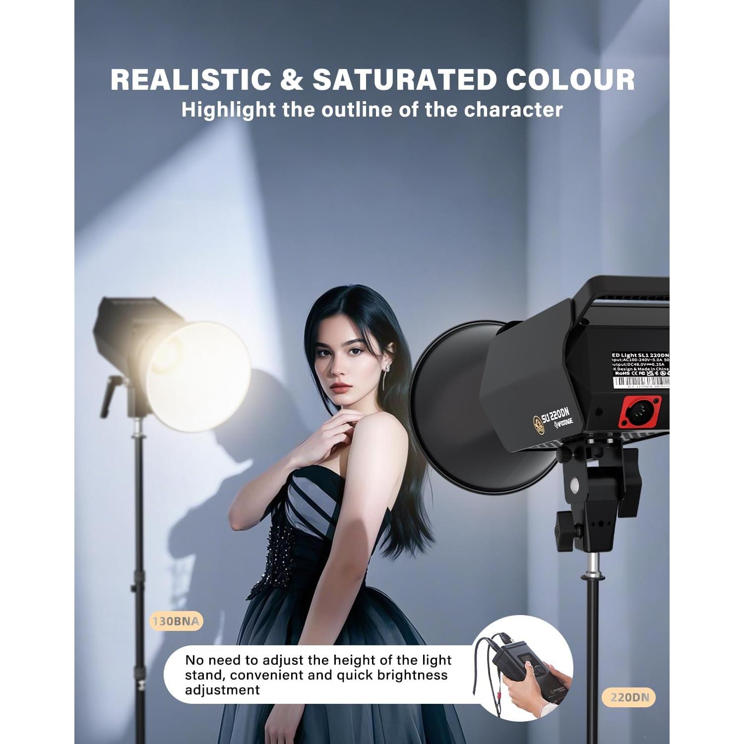 IFOOTAGE LED Video Light 130W Bi-Color 2700-5600K Portátil