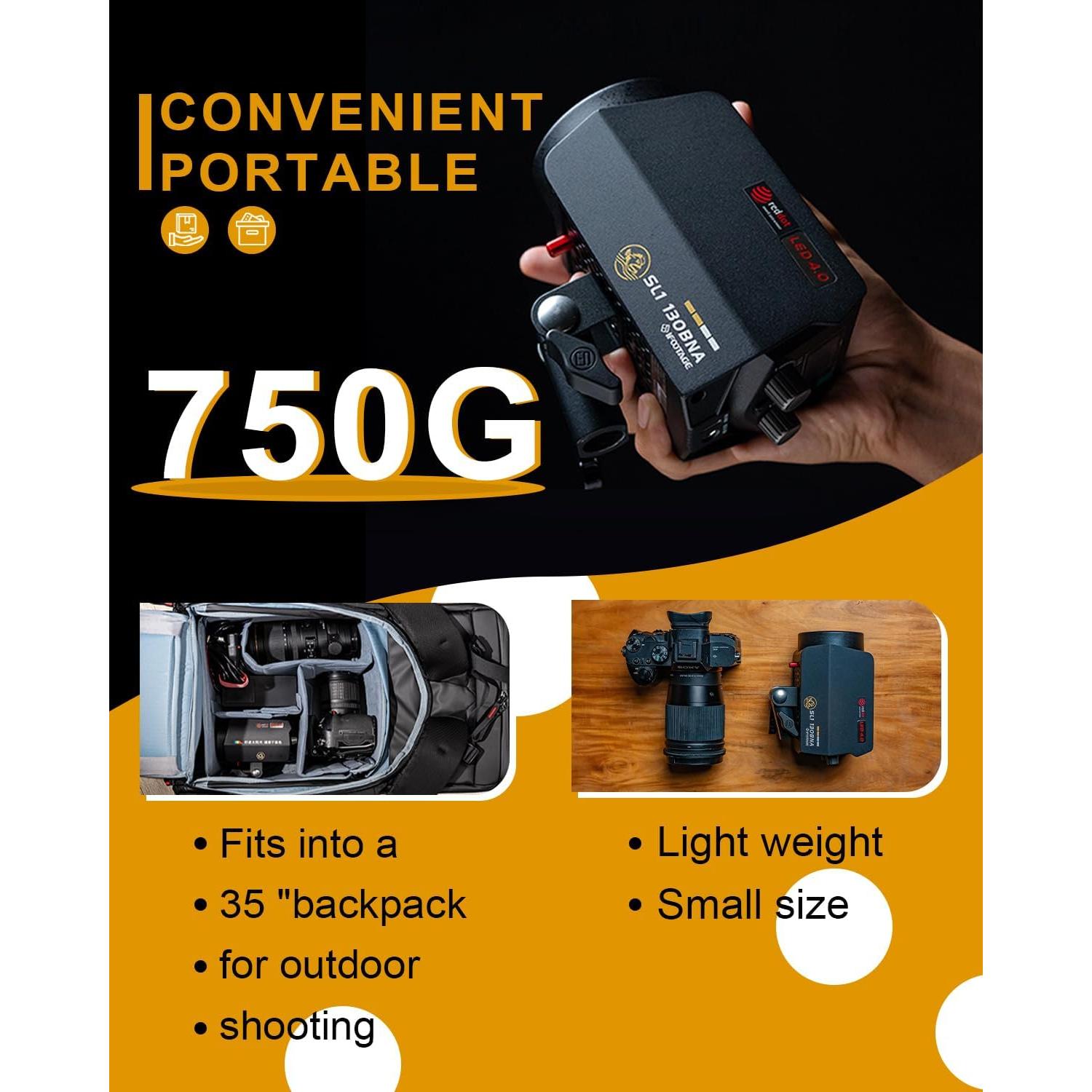 IFOOTAGE LED Video Light 130W Bi-Color 2700-5600K Portátil