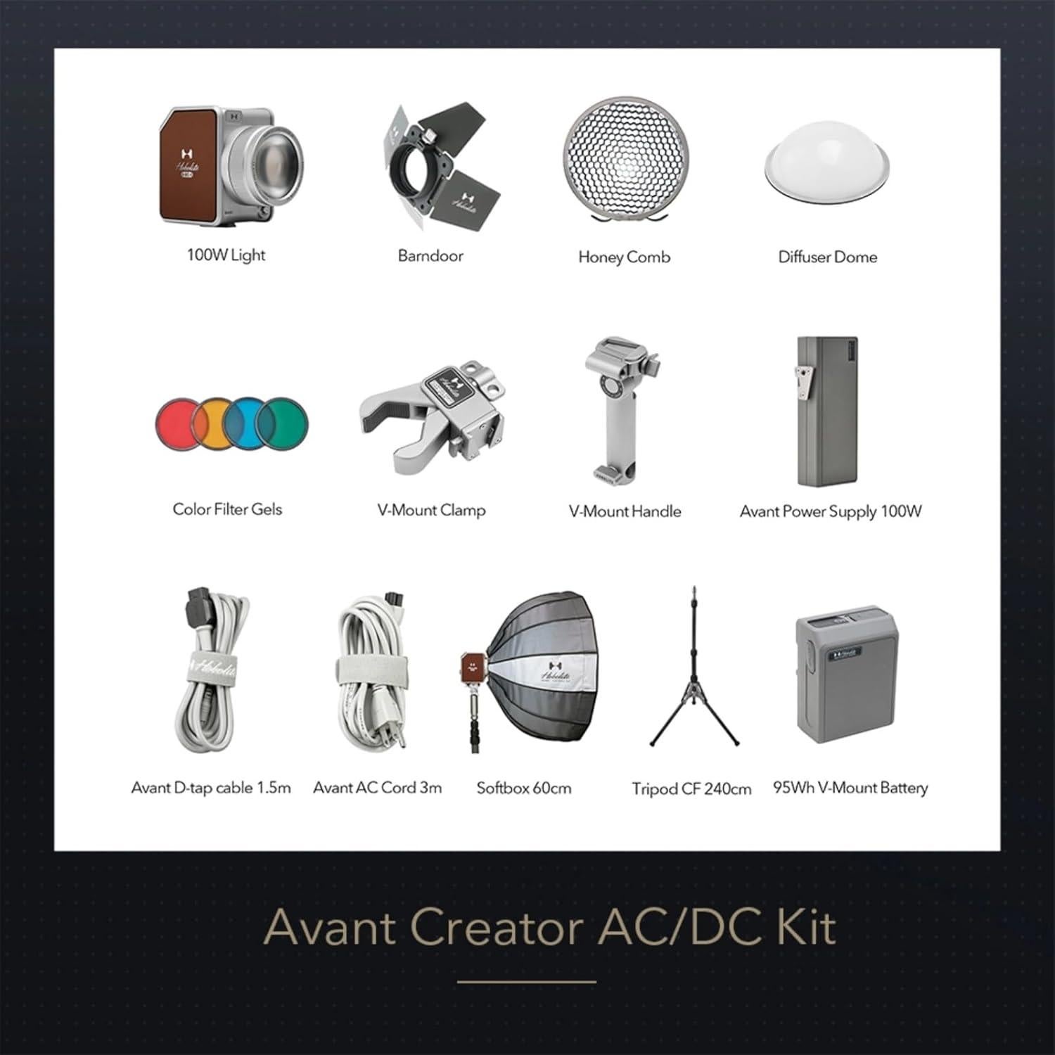 Kit de Luz de Video LED Hobolite Avant 100W Bi-Color 2700K-6500K