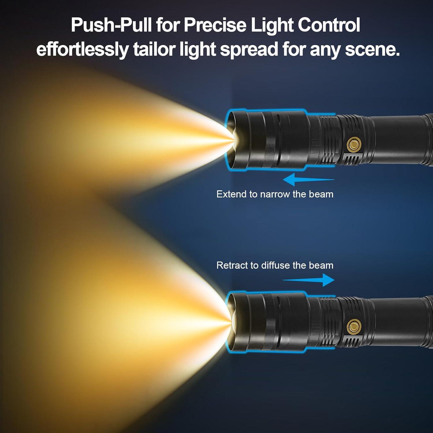 WELLMAKING RGB LED Photography Flashlight Aluminum, Professional Imaging Lens, Stepless Zoom Control, 7800mAh,4 Color Light with 20 gobos for Photo, Content Creation Video Recording Accessorie,YouTube