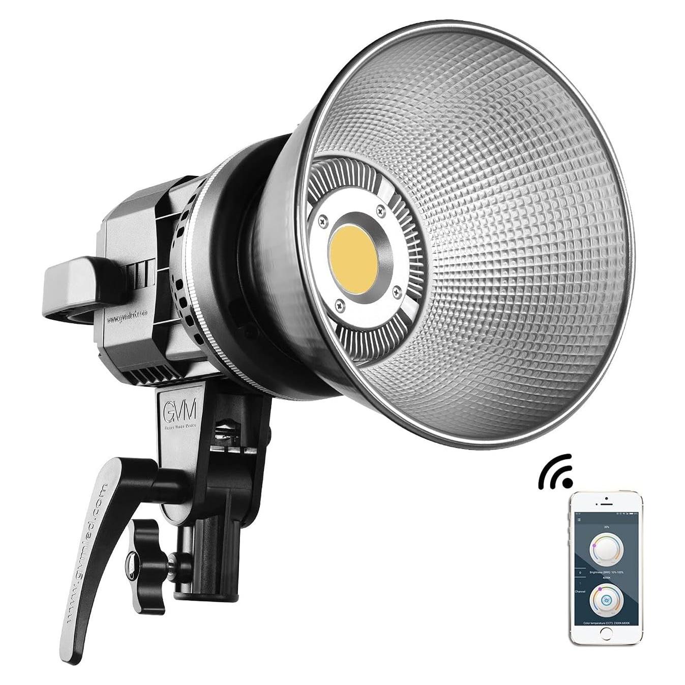 GVM Great Video Maker 80W Portable LED Video Light White 5600K Daylight Balanced Video Light, CRI 97+ Continuous Lighting Bowens Mount for Video Recording, Children Photography, Outdoor Shooting