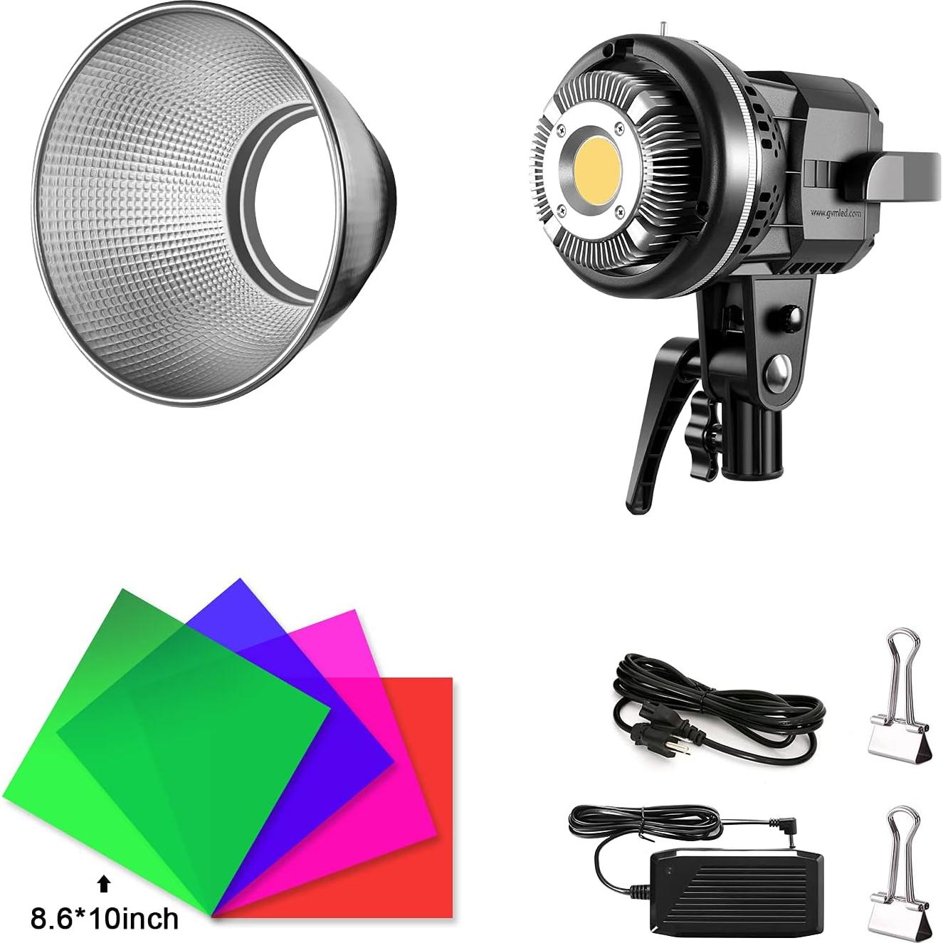 GVM Great Video Maker 80W Portable LED Video Light White 5600K Daylight Balanced Video Light, CRI 97+ Continuous Lighting Bowens Mount for Video Recording, Children Photography, Outdoor Shooting