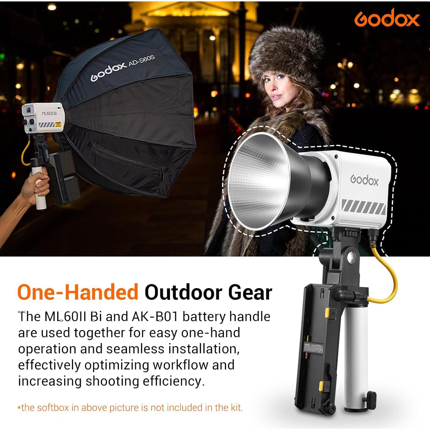 Godox ML60IIBi Luz LED Bi-Color 70W 2800K-6500K CRI 96+
