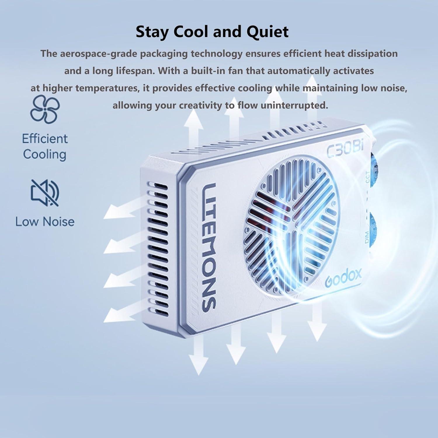 Luz de Video LED Godox C30 BI 30W Bi-Color 2800K-6500K