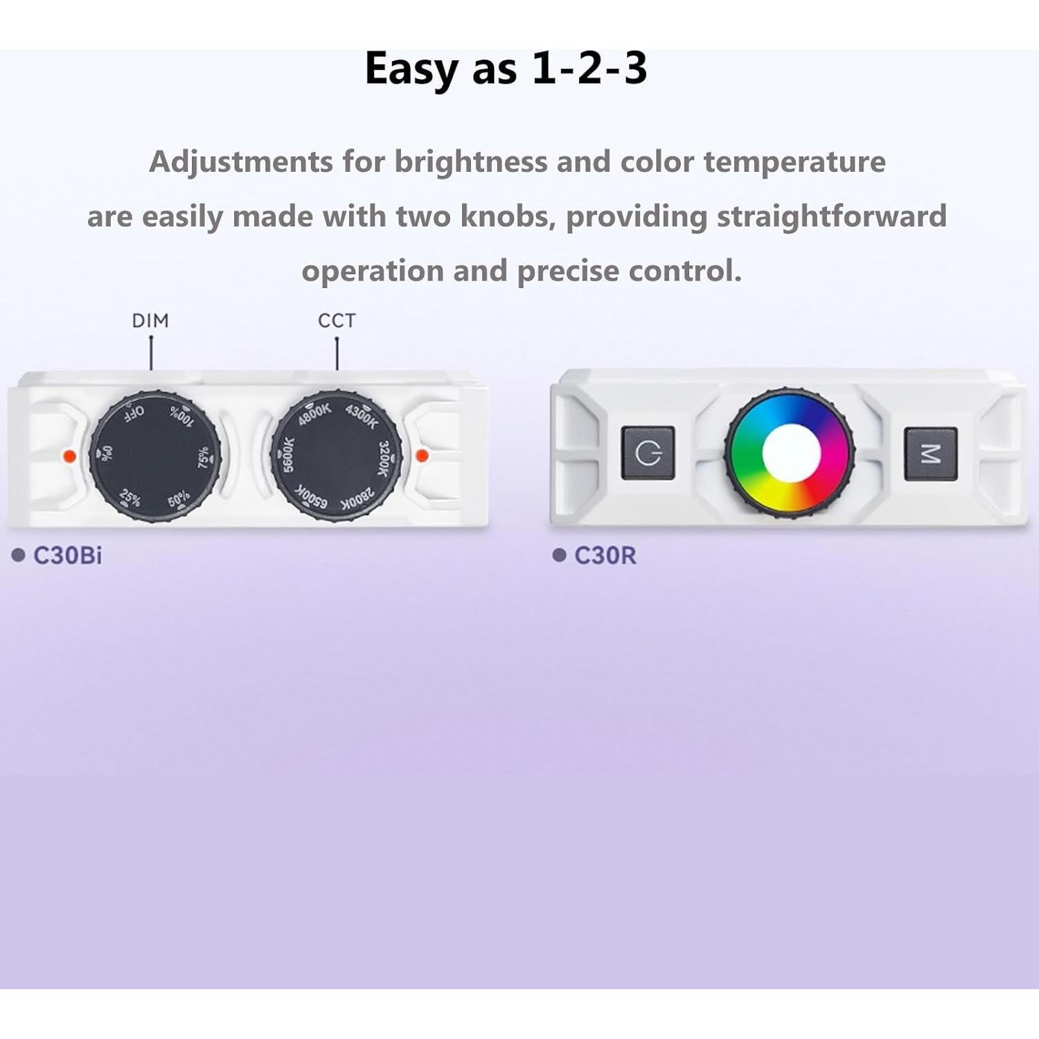 Luz de Video LED Godox C30 BI 30W Bi-Color 2800K-6500K