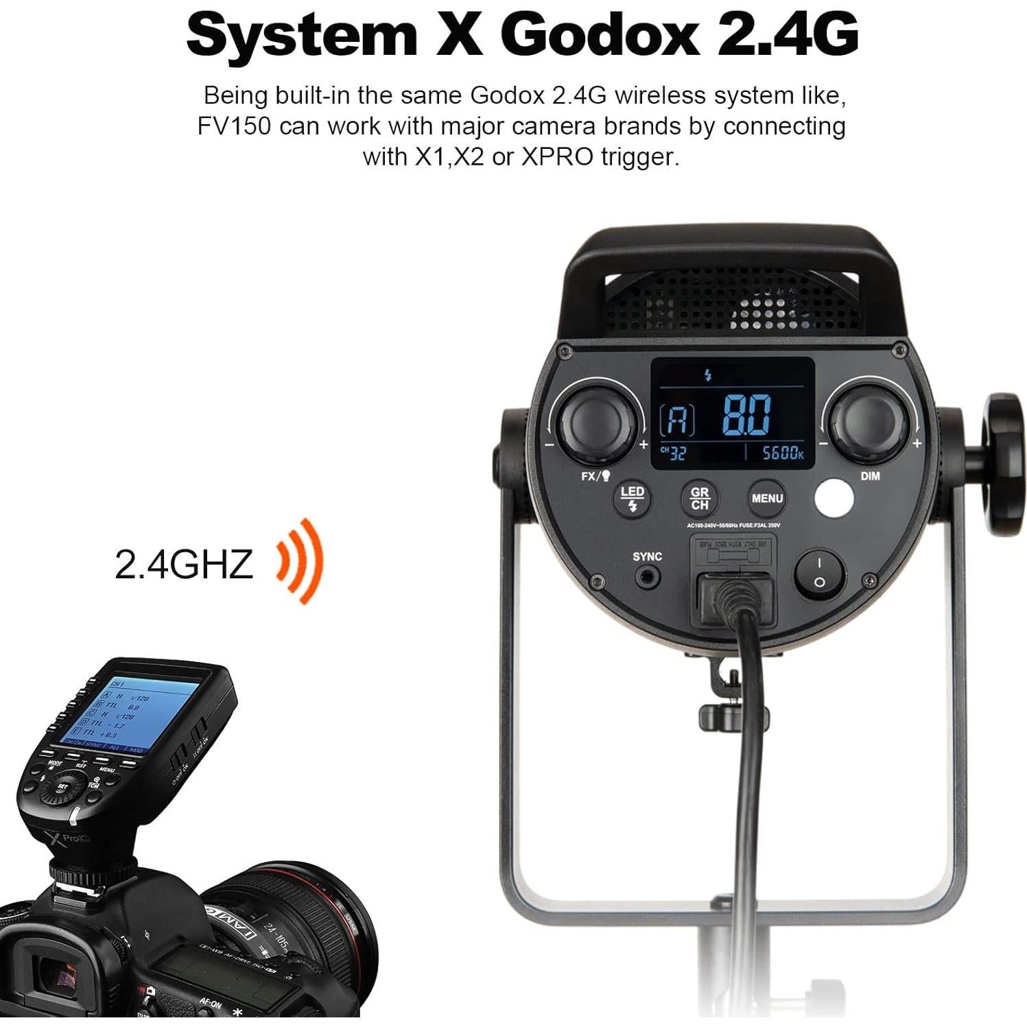 Godox FV150 Luz LED Flash 150W 1/8000s CRI96+ 12000LUX