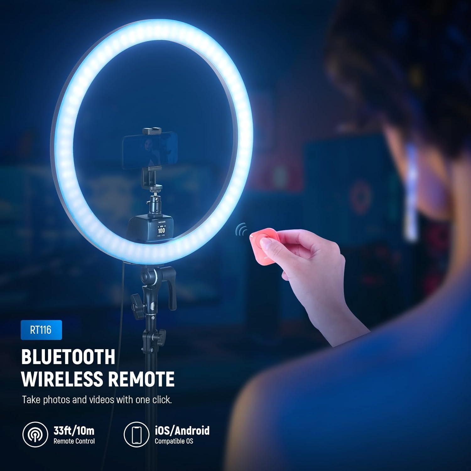 Kit de Luz de Anillo LED RGB NEEWER SRP18C 18" con Trípode