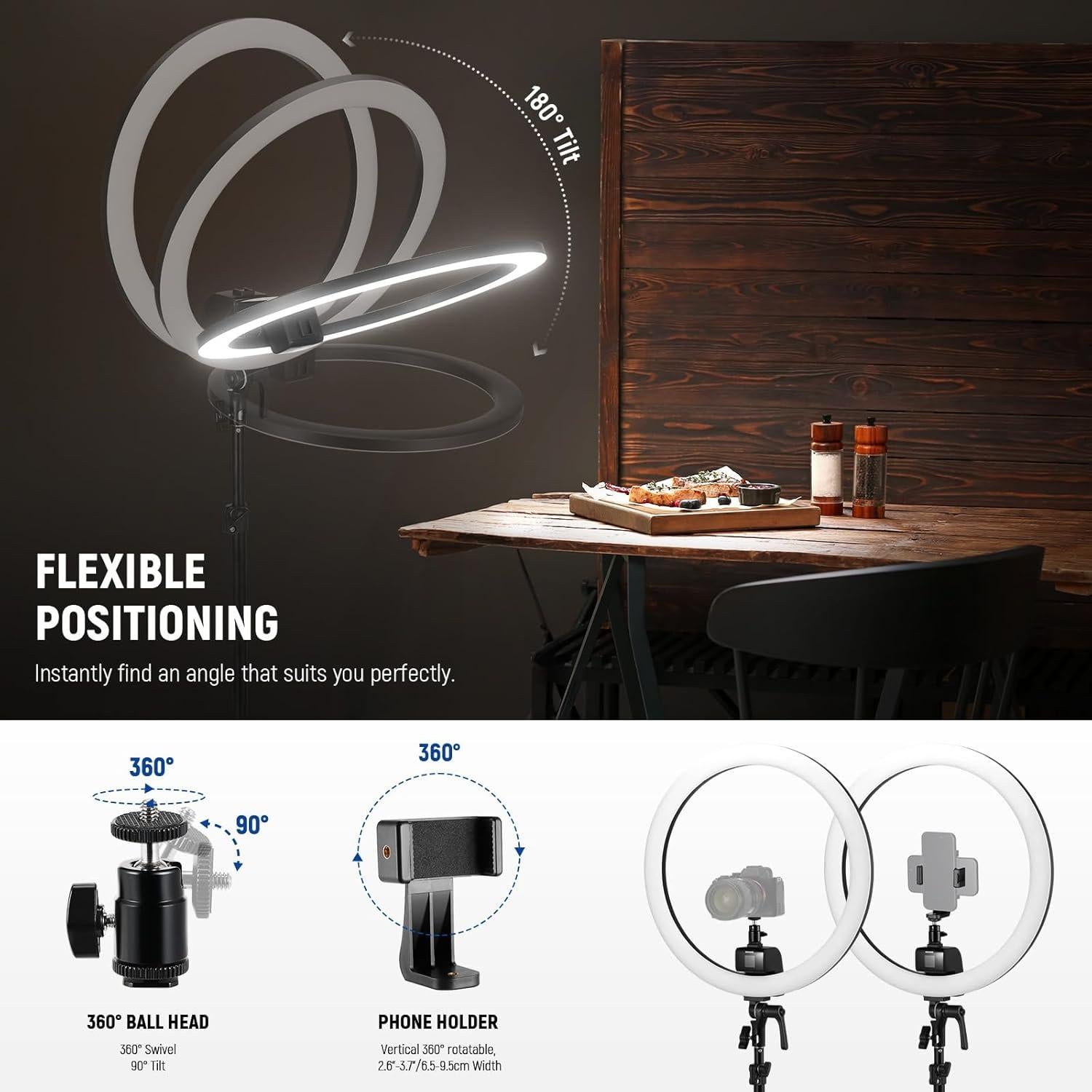 Kit de Luz de Anillo LED RGB NEEWER SRP18C 18" con Trípode