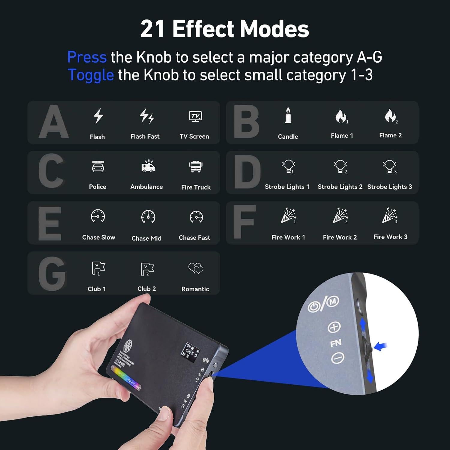 Luz de Video LED T12 Pro RGB 12W Batería 4000mAh 2500-8000K