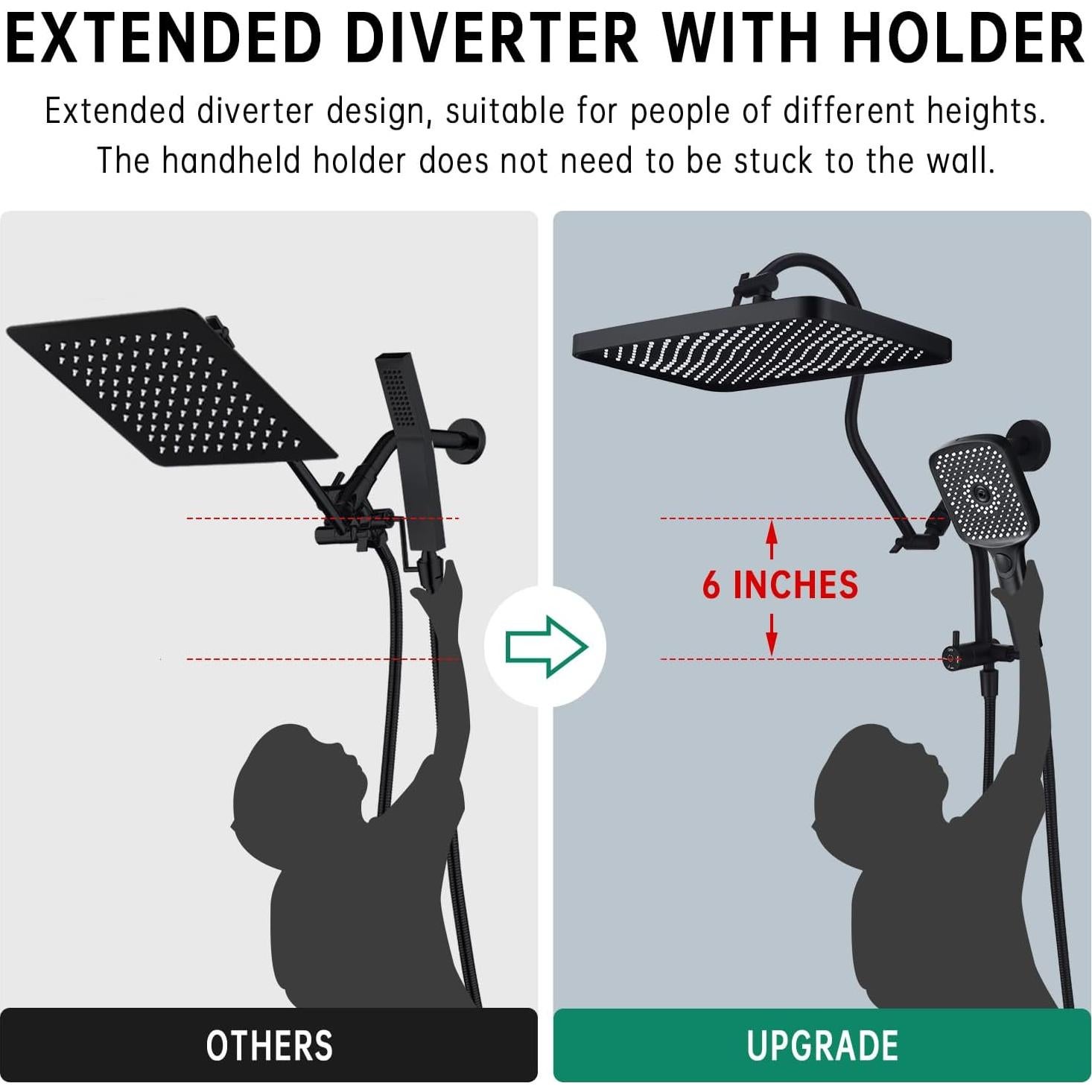 Cabezal de Ducha de Lluvia 33 cm V-Frankness con Ducha Manual