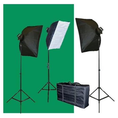 ePhoto 3000 Watt Fluorescent Photography Digital Video Lighting Kit 10 x 12 ft ChromaKey Chroma Key Green Screen Continuous Studio Video Light Lighting by ePhotoInc VL9026S3+10x12G