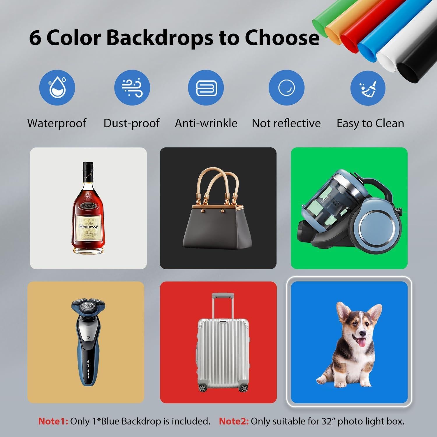 Fondo Negro para Caja de Luz Takerers 81x81 cm Antarrugas