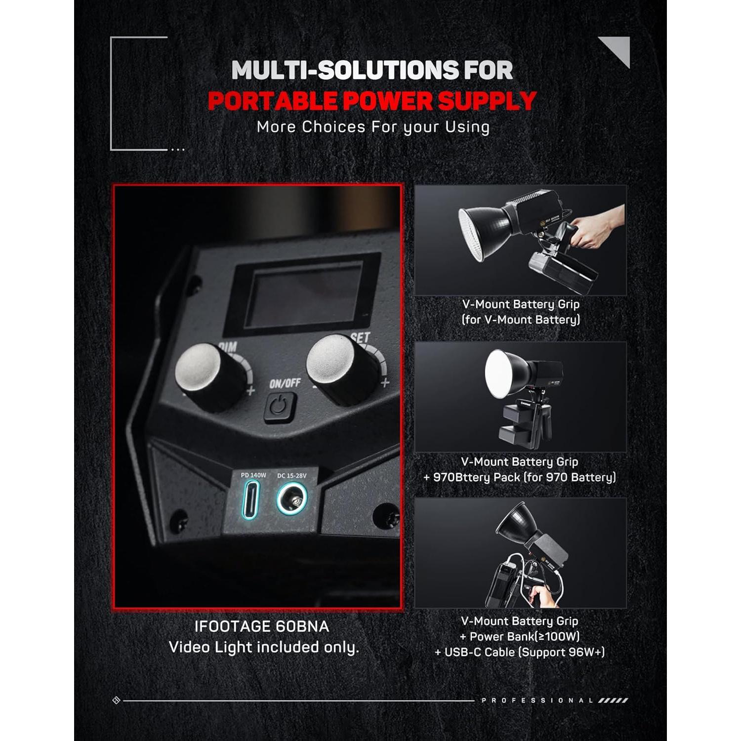 Luz de Video LED Bi-Color IFOOTAGE SL1 130BNA 2700K-6500K