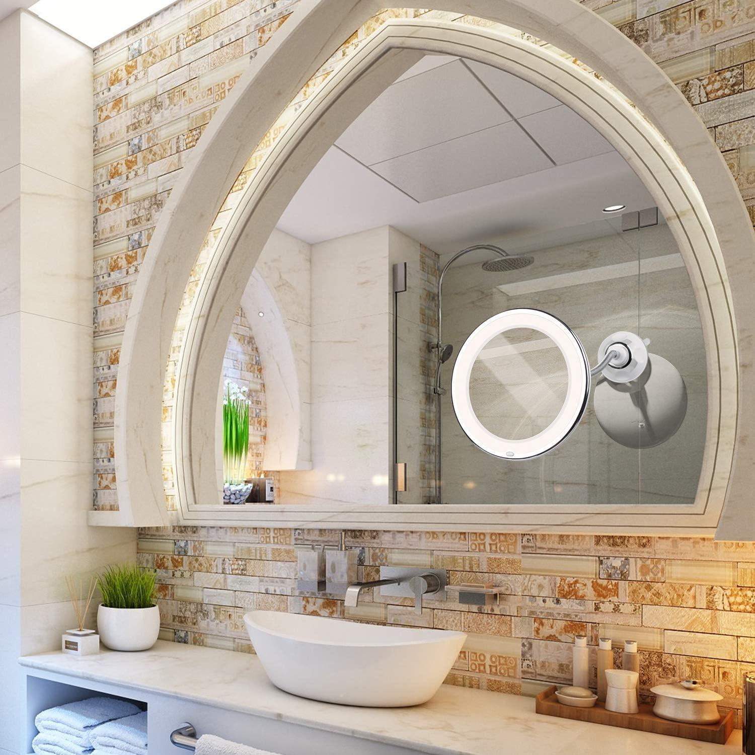 Espejo de Maquillaje Aumentado 10x Brightown con Luz LED