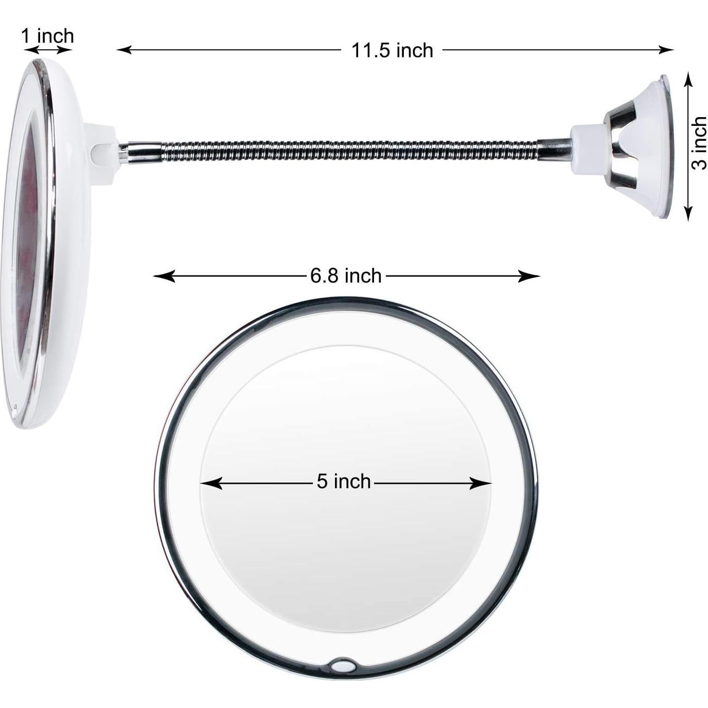 Espejo de Maquillaje Aumentado 10x Brightown con Luz LED